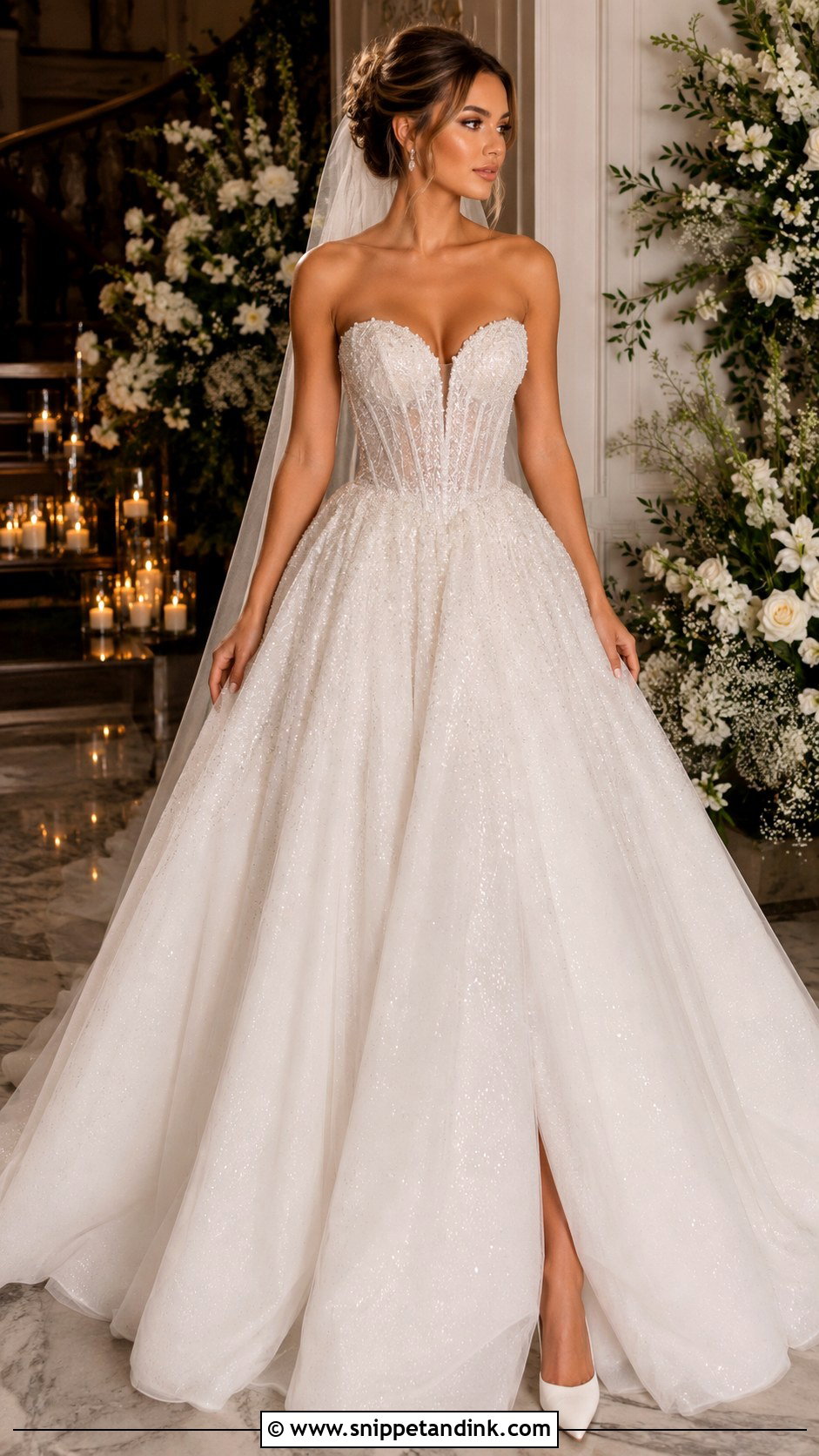 Beaded Corset Wedding Dress Ballgown - Snippet and Ink - 25 Corset Wedding Dress Ballgown Ideas