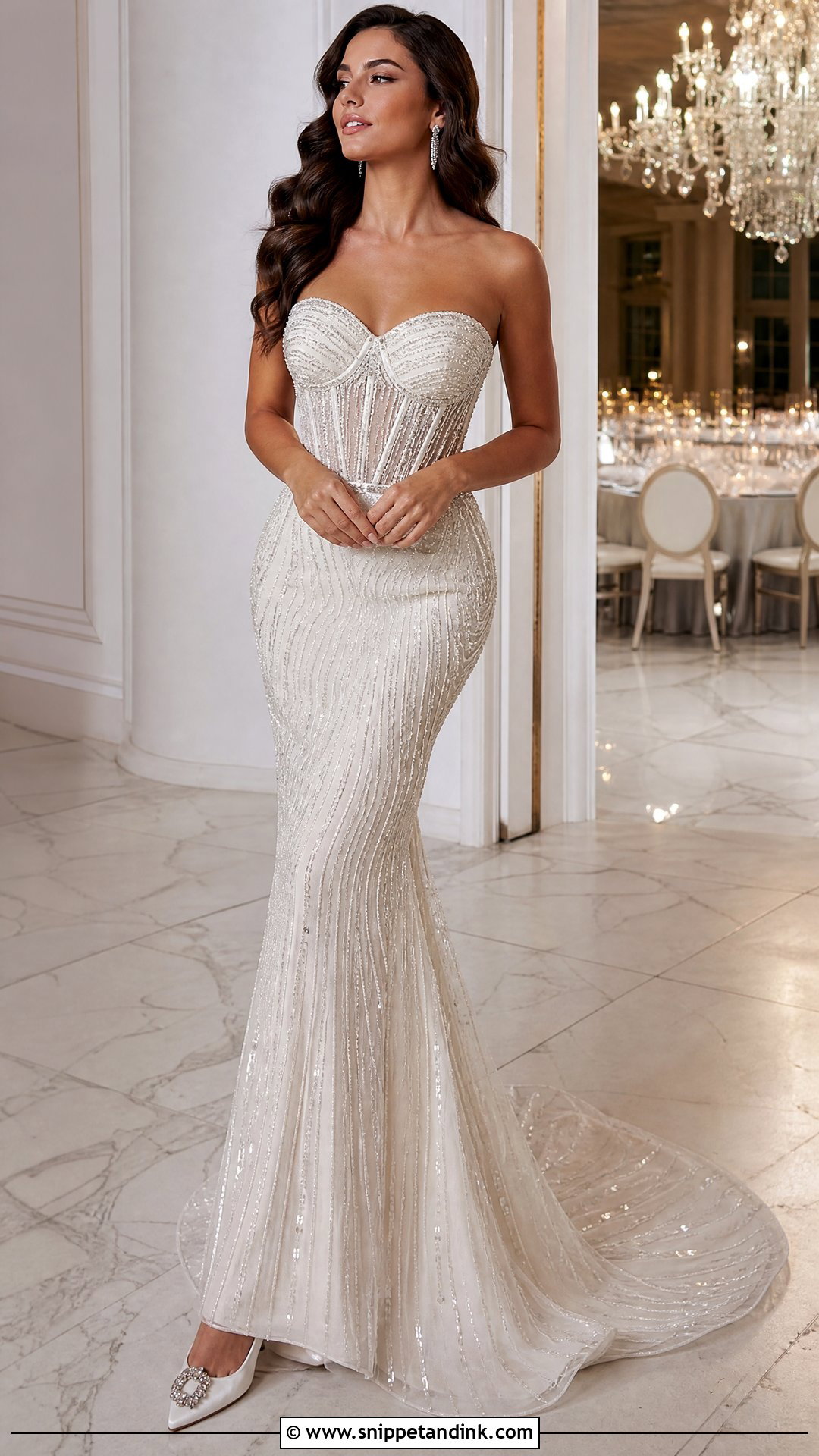 Beaded Corset Wedding Dress With Mermaid Skirt - Snippet and Ink - 25 Wedding Dress with Corset Ideas
