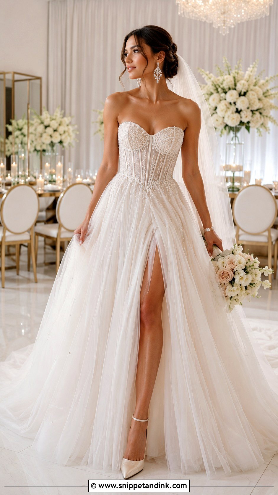 Beaded Corset Wedding Gown - Snippet and Ink - 25 Corset Wedding Gown Ideas