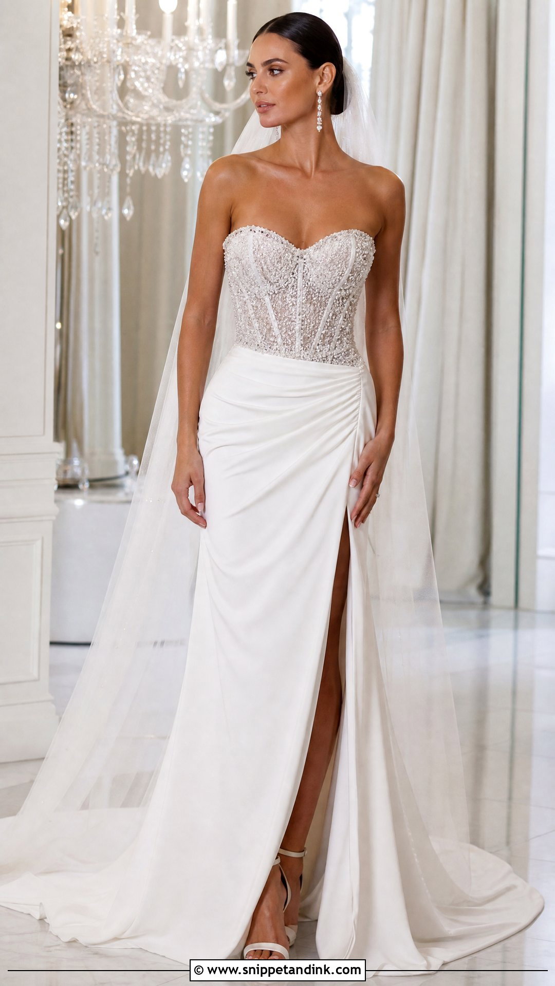 Beaded Corset Wedding Gown - Snippet and Ink - 25 Wedding Corset Ideas