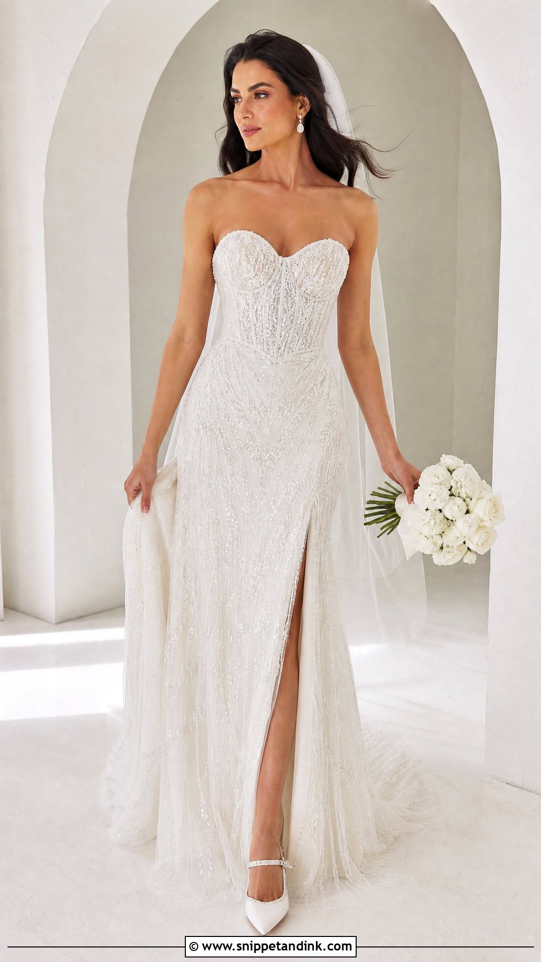 Beaded Corset Wedding Gown - Snippet and Ink - 25 Beaded Wedding Gowns