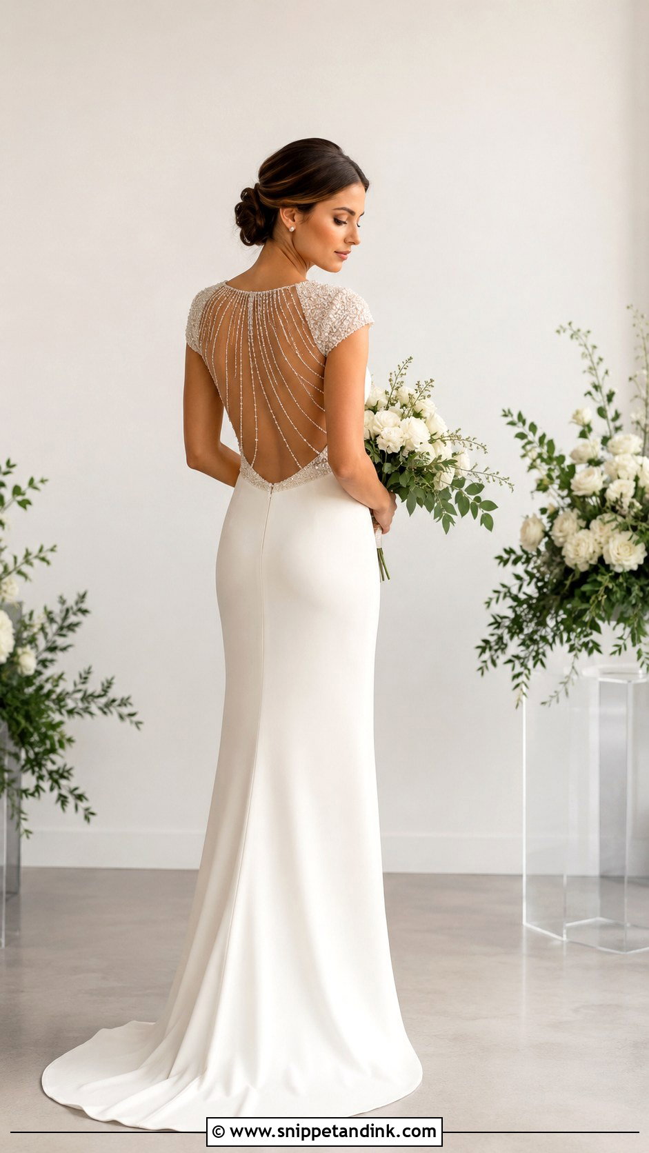 Beaded Crepe Wedding Dress - Snippet and Ink - 25 Beaded Wedding Dresses