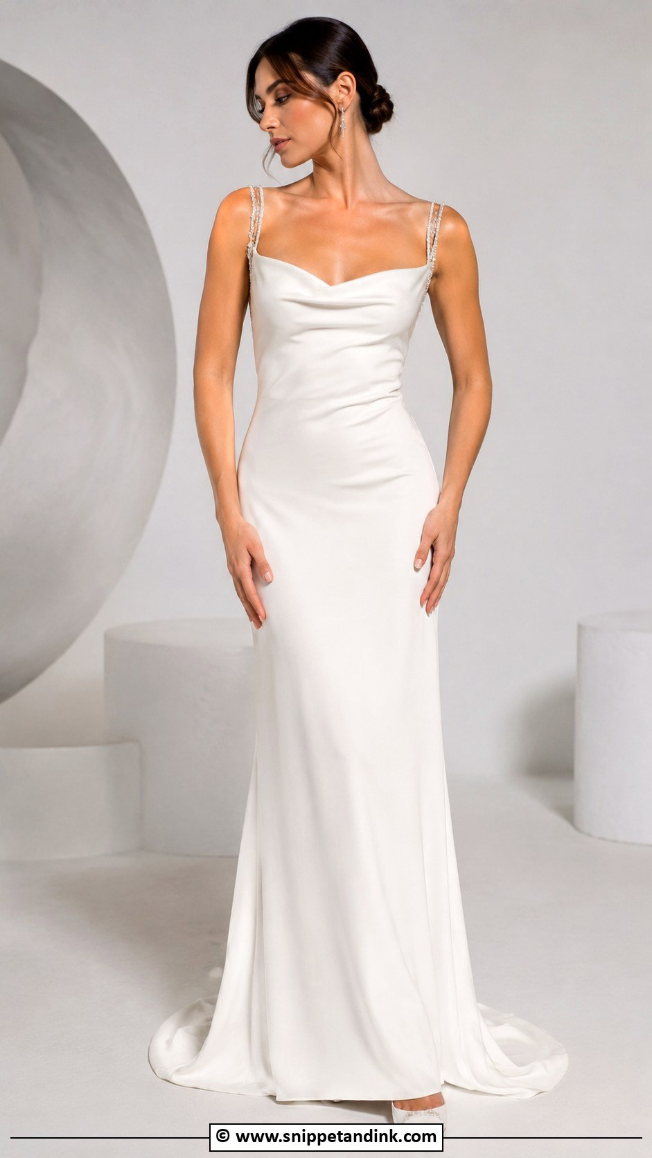 Beaded Crepe Wedding Dress - Snippet and Ink - 30 Beaded Wedding Dress Ideas