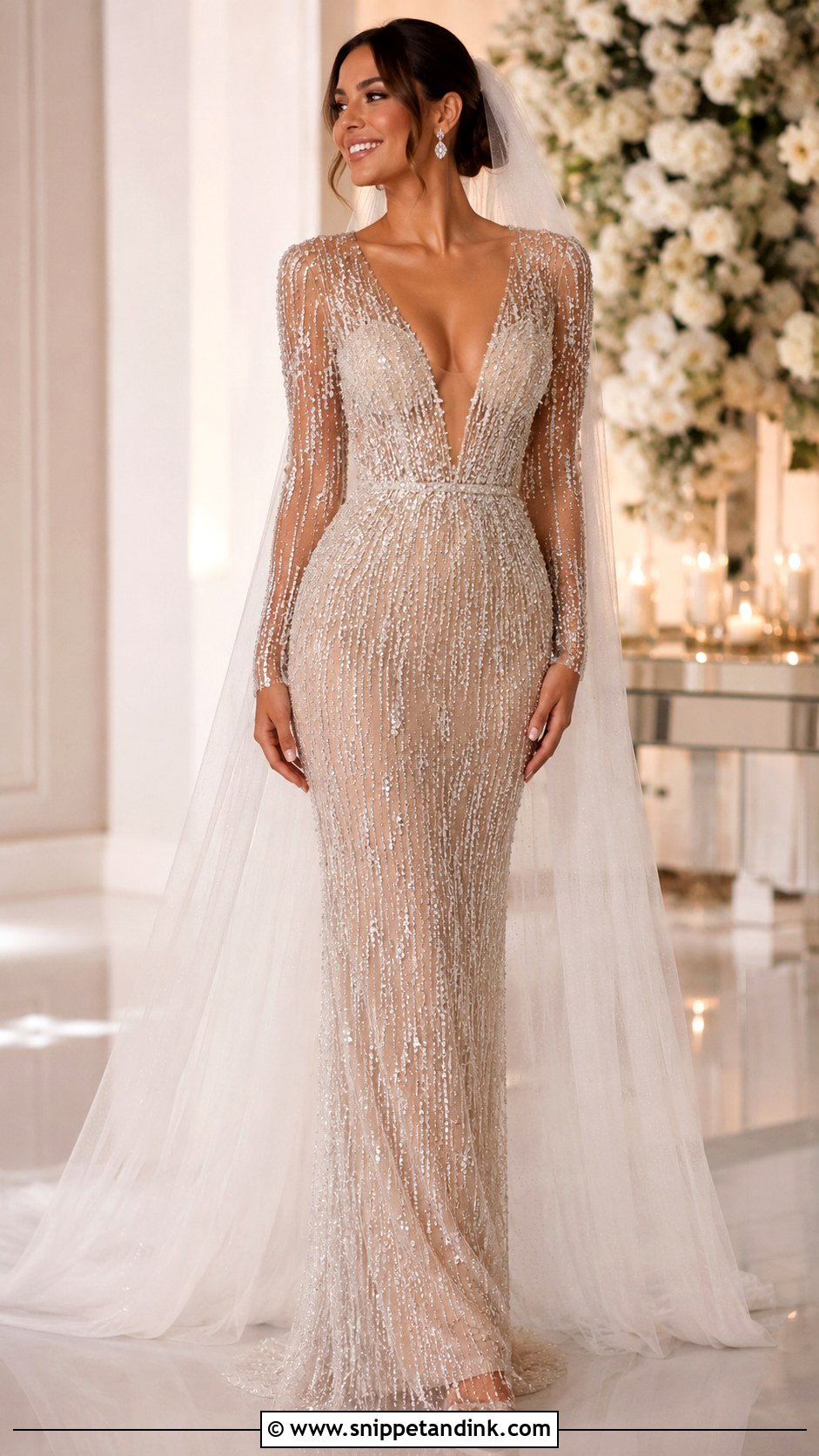Beaded Crystal Wedding Dress - Snippet and Ink - 25 Beaded Wedding Dresses