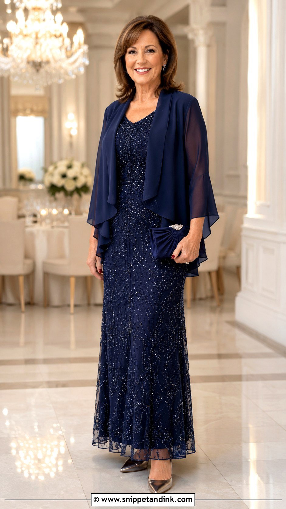 Beaded Dress With Sheer Jacket Wedding Outfit - Snippet and Ink - 20 Jacket for Wedding Ideas
