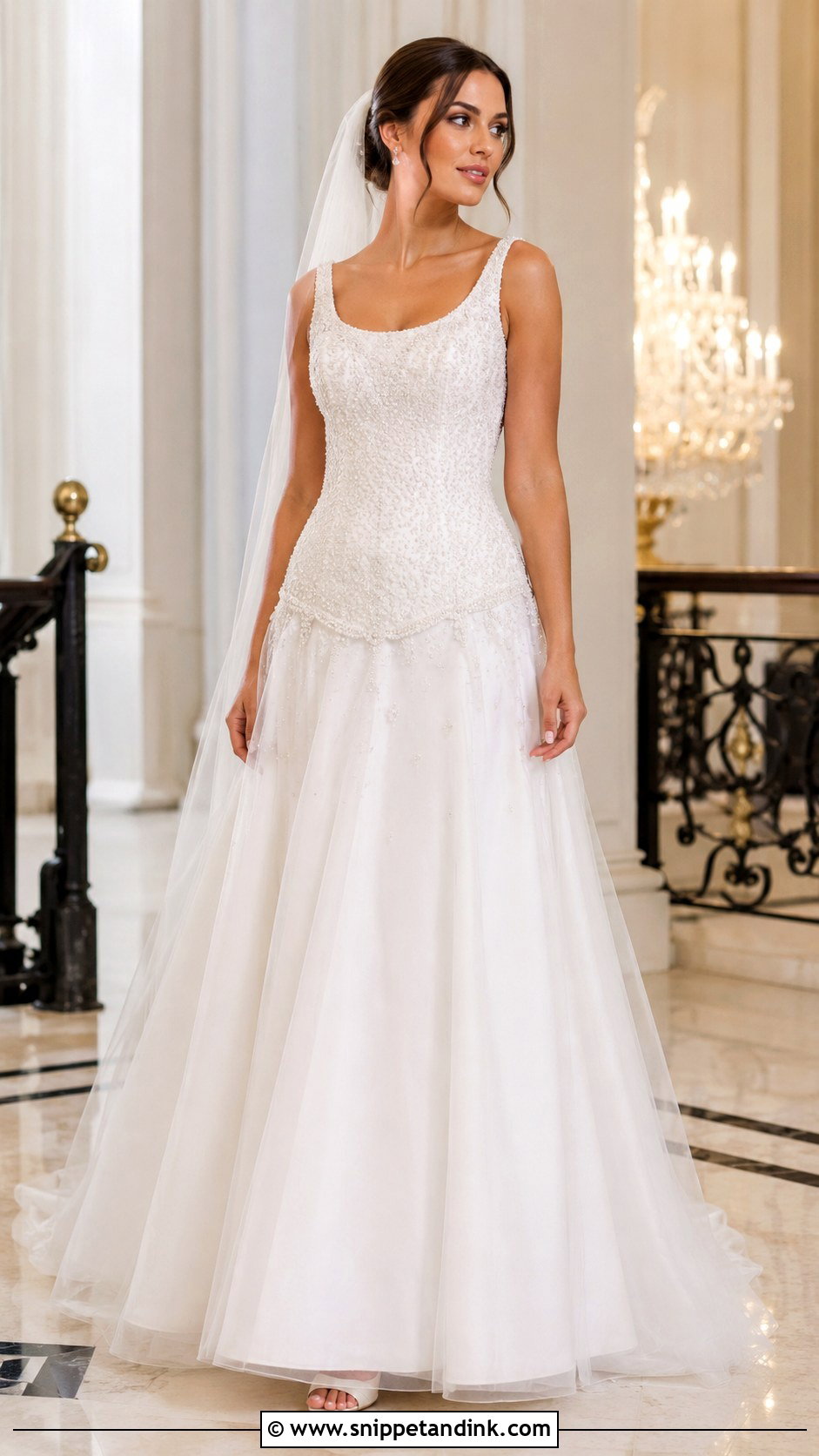 Beaded Drop Waist A Line Wedding Dress - Snippet and Ink - 25 Drop Waist a Line Wedding Dress Ideas