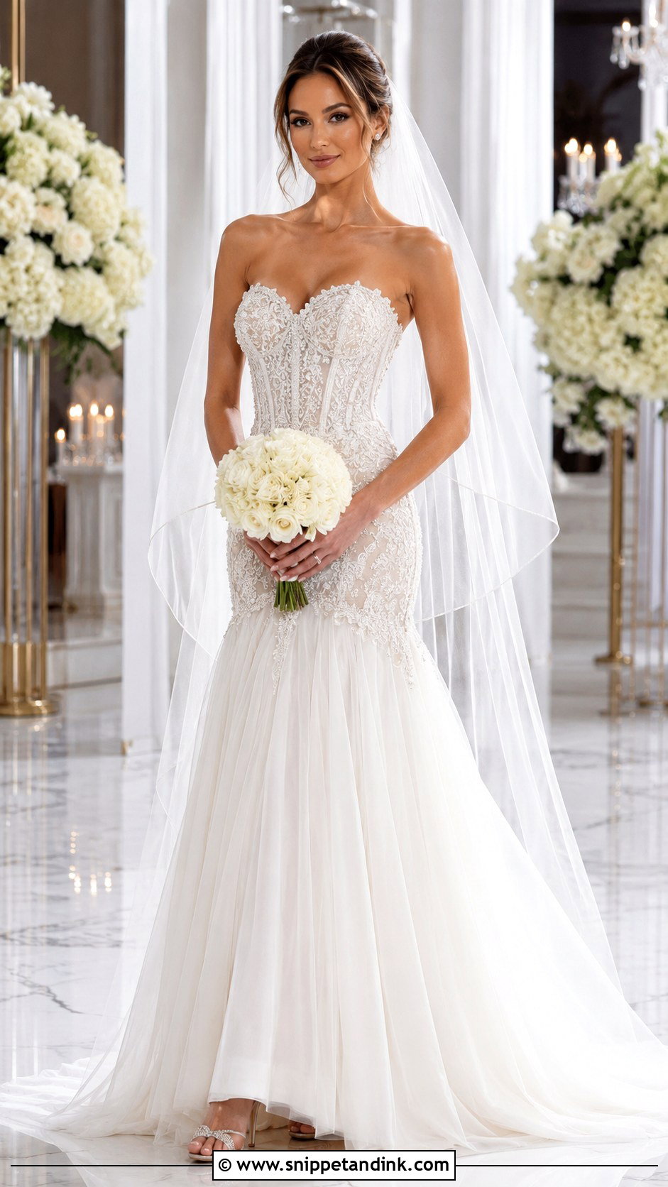Beaded Drop Waist Lace Wedding Dress - Snippet and Ink - 20 Drop Waist Lace Wedding Dress Ideas