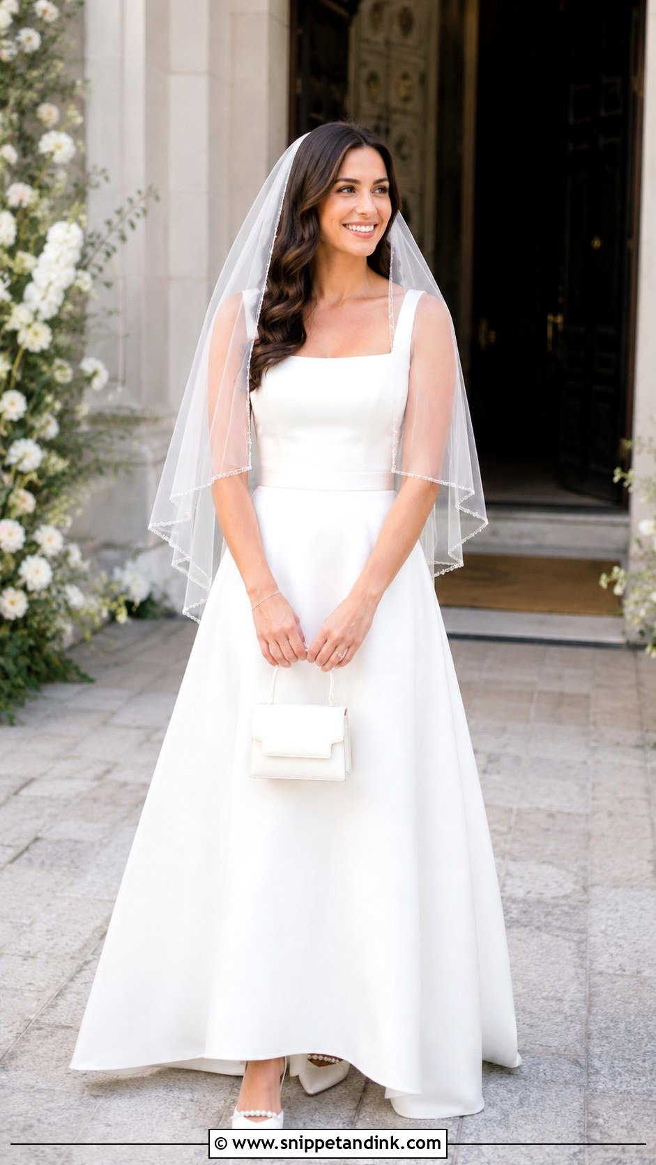 Beaded Elbow Length Veil - Snippet and Ink - 25 Beaded Veil Ideas