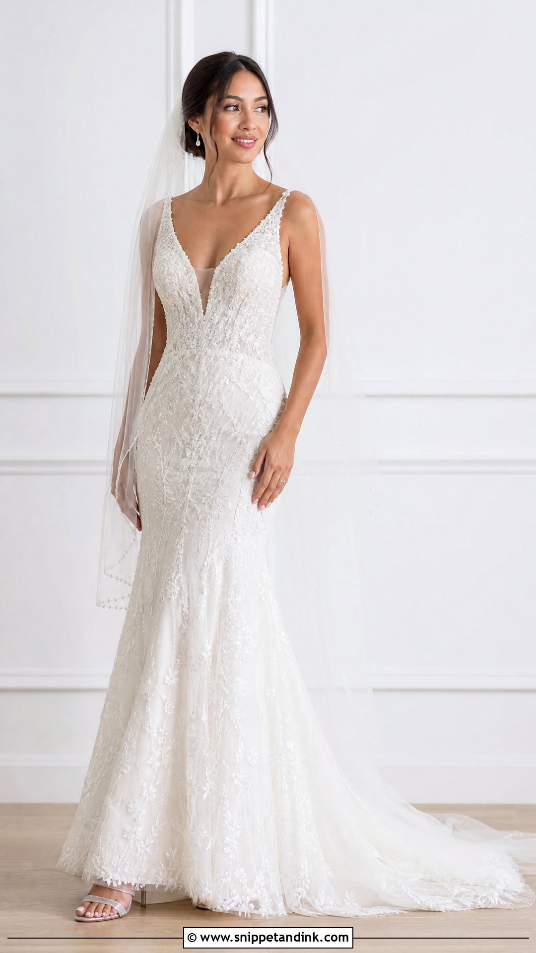 Beaded Fit And Flare Wedding Dress - Snippet and Ink - 25 Beaded Wedding Gowns