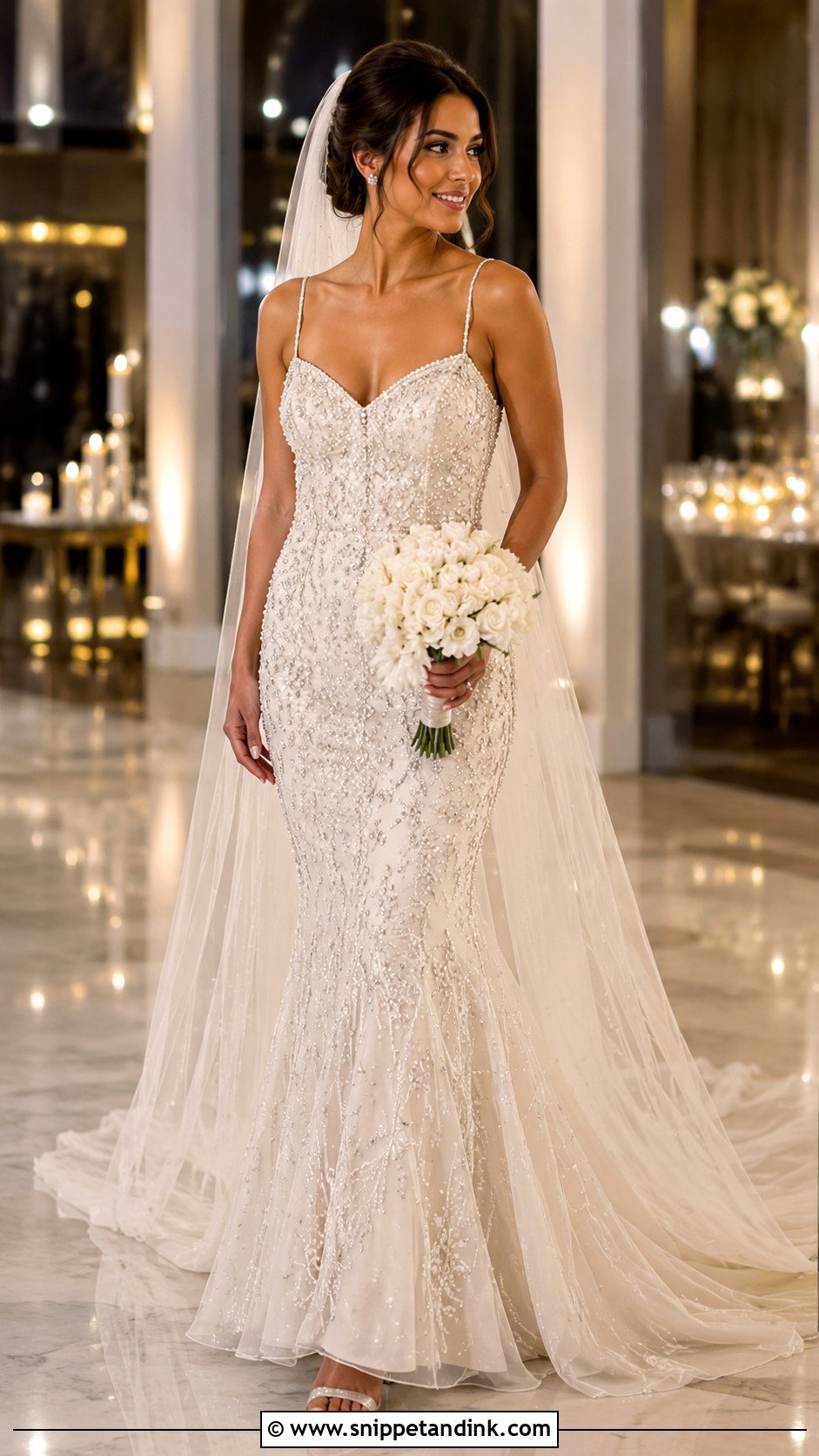 Beaded Fit And Flare Wedding Dress - Snippet and Ink - 20 Fit Wedding Dress Ideas
