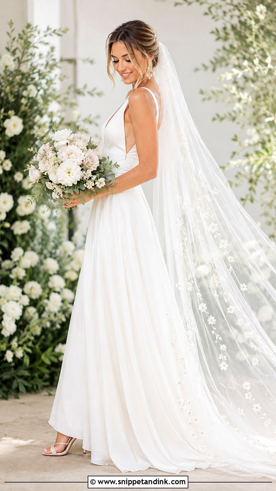 Beaded Floral Veil - Snippet and Ink - 25 Beaded Veil Ideas