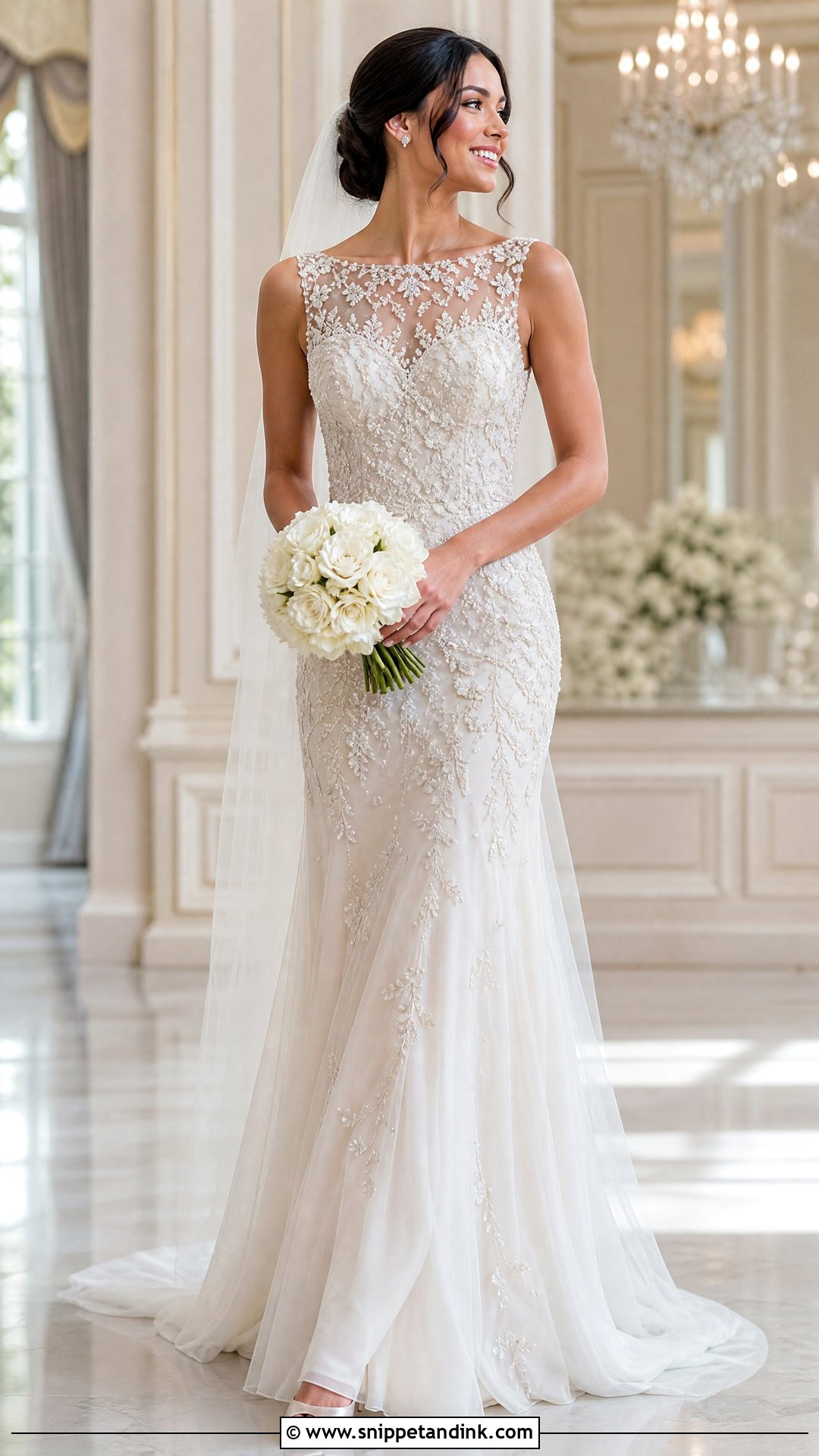 Beaded Floral Wedding Dress - Snippet and Ink - 25 Flowers Wedding Dresses