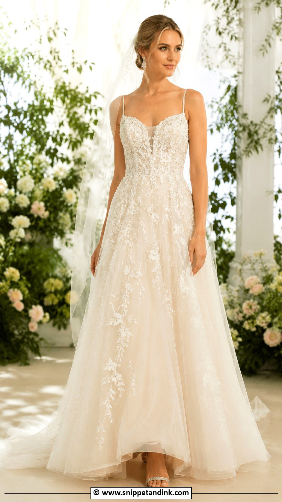 Beaded Floral Wedding Dress - Snippet and Ink - 30 Beaded Wedding Dress Ideas