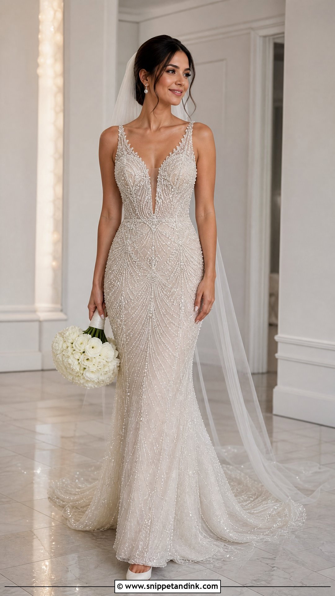 Beaded Glitter Wedding Dress - Snippet and Ink - 25 Glittery Wedding Dresses