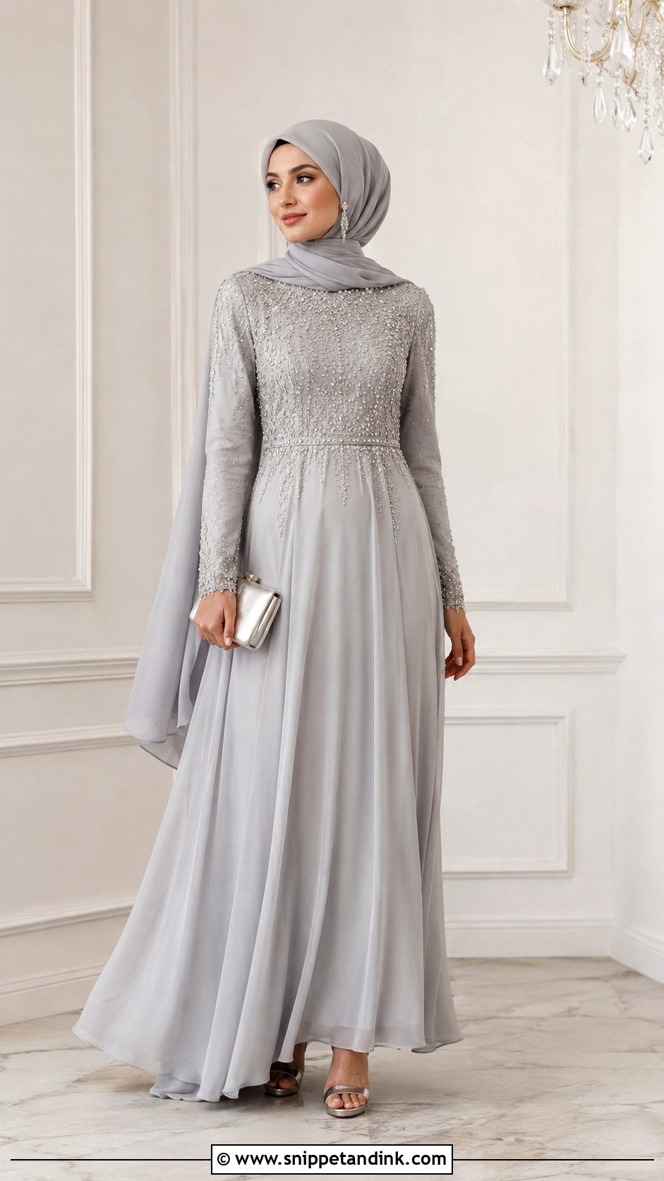 Beaded Gown With Hijab - Snippet and Ink - 25 Gown with Hijab Ideas