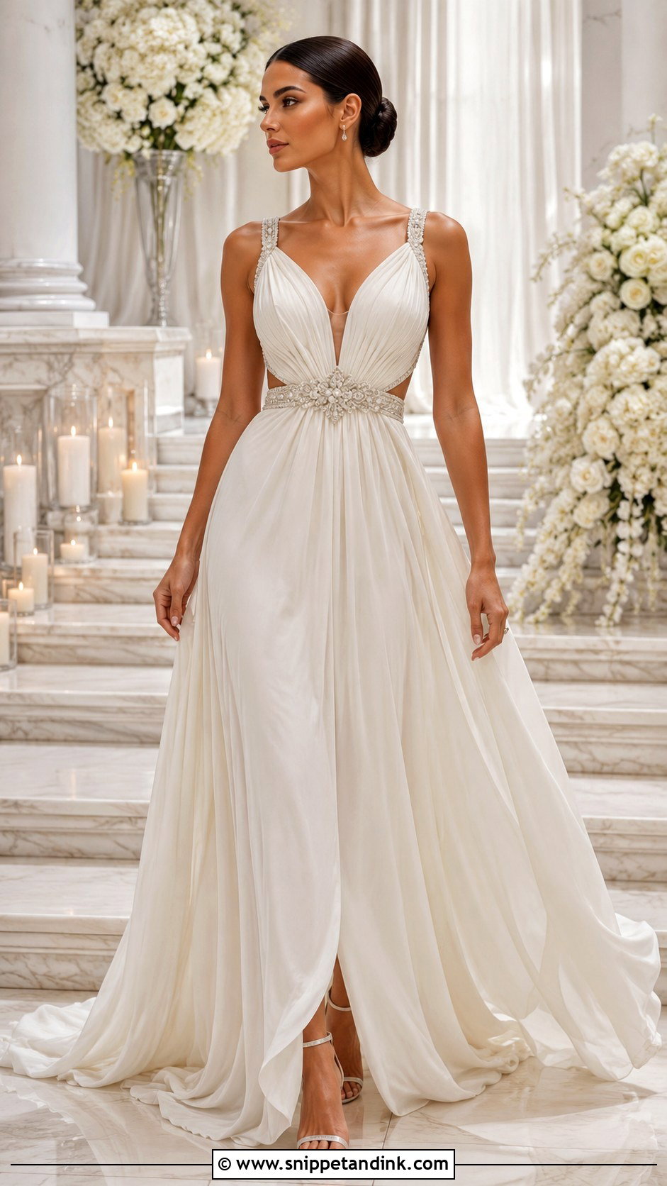 Beaded Greek Goddess Wedding Dress - Snippet and Ink - 25 Greek Goddess Wedding Dress Ideas