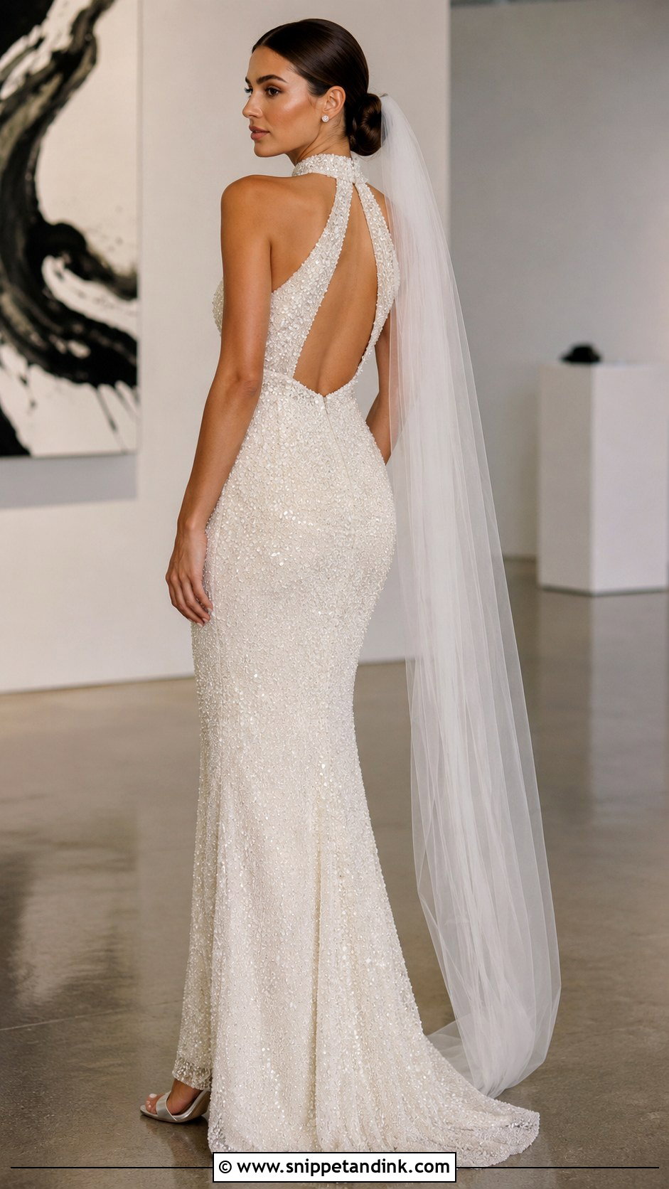 Beaded Halter Neck Wedding Gown - Snippet and Ink - 20 Halter Neck Wedding Gown Ideas