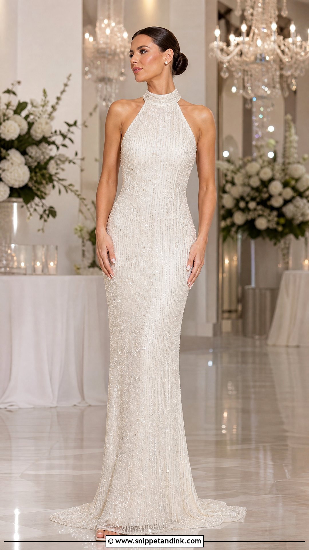 Beaded Halter Wedding Gown - Snippet and Ink - 25 Halter Wedding Gown Ideas