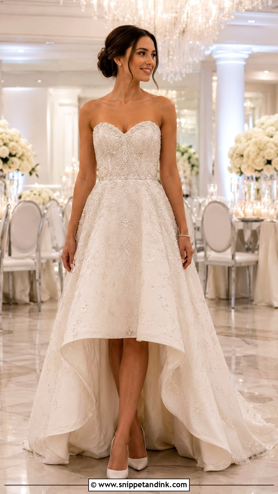 Beaded Hi Lo Wedding Dress - Snippet and Ink - 20 Hi Lo Wedding Dress Ideas
