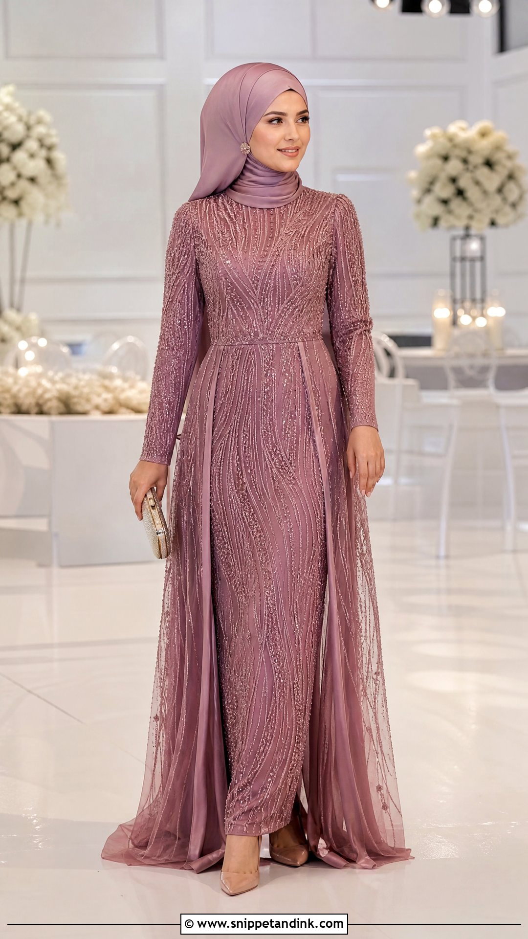 Beaded Hijab Wedding Dress - Snippet and Ink - 25 Hijab Ideas for Wedding