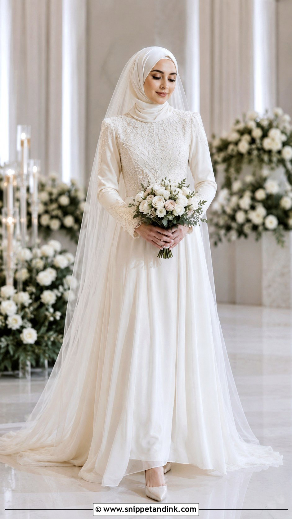 Beaded Hijab Wedding Dress - Snippet and Ink - 25 Elegant Hijab Wedding Dress Ideas