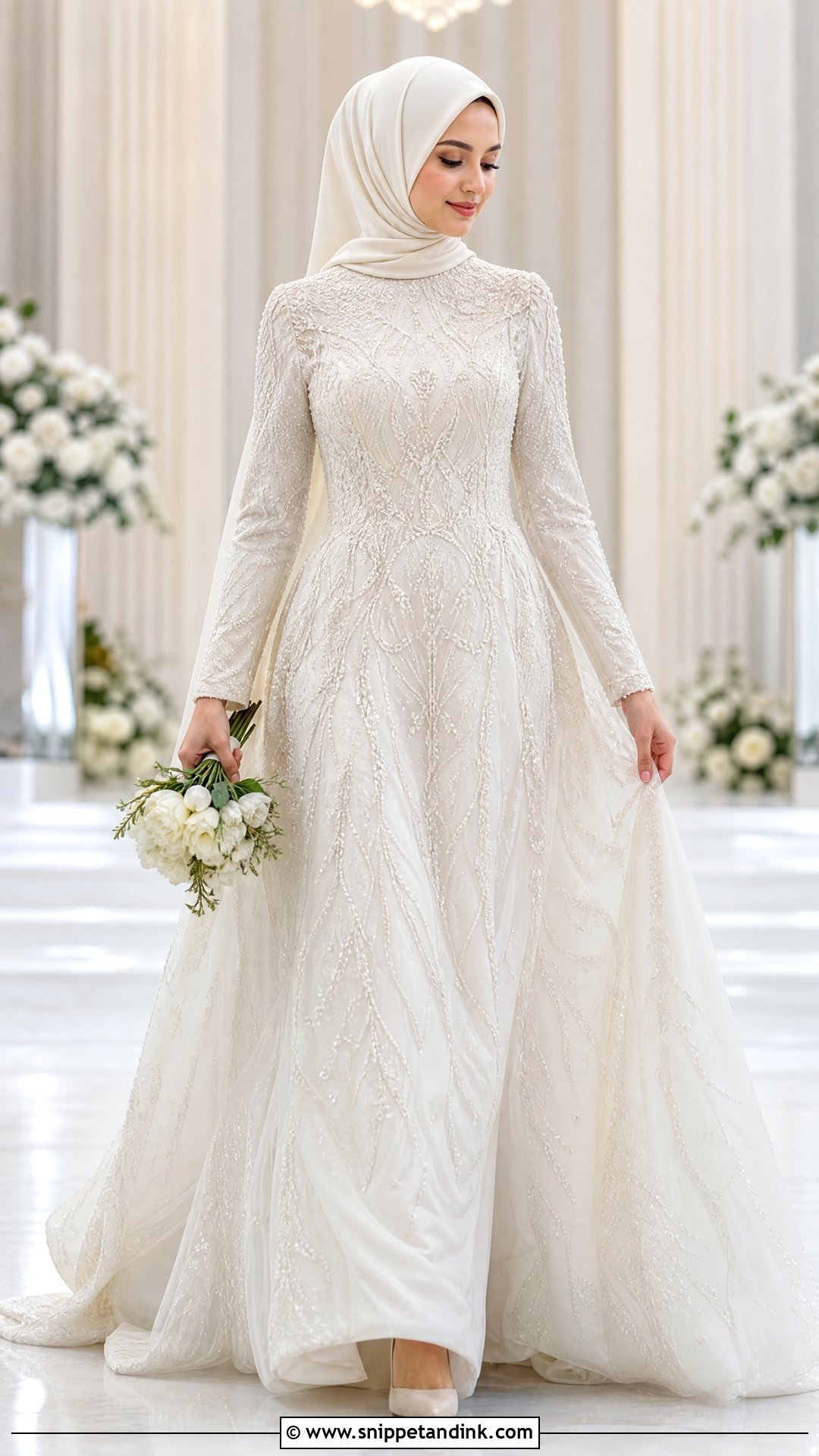 Beaded Hijab Wedding Dress - Snippet and Ink - 25 Modest Wedding Dresses Hijab
