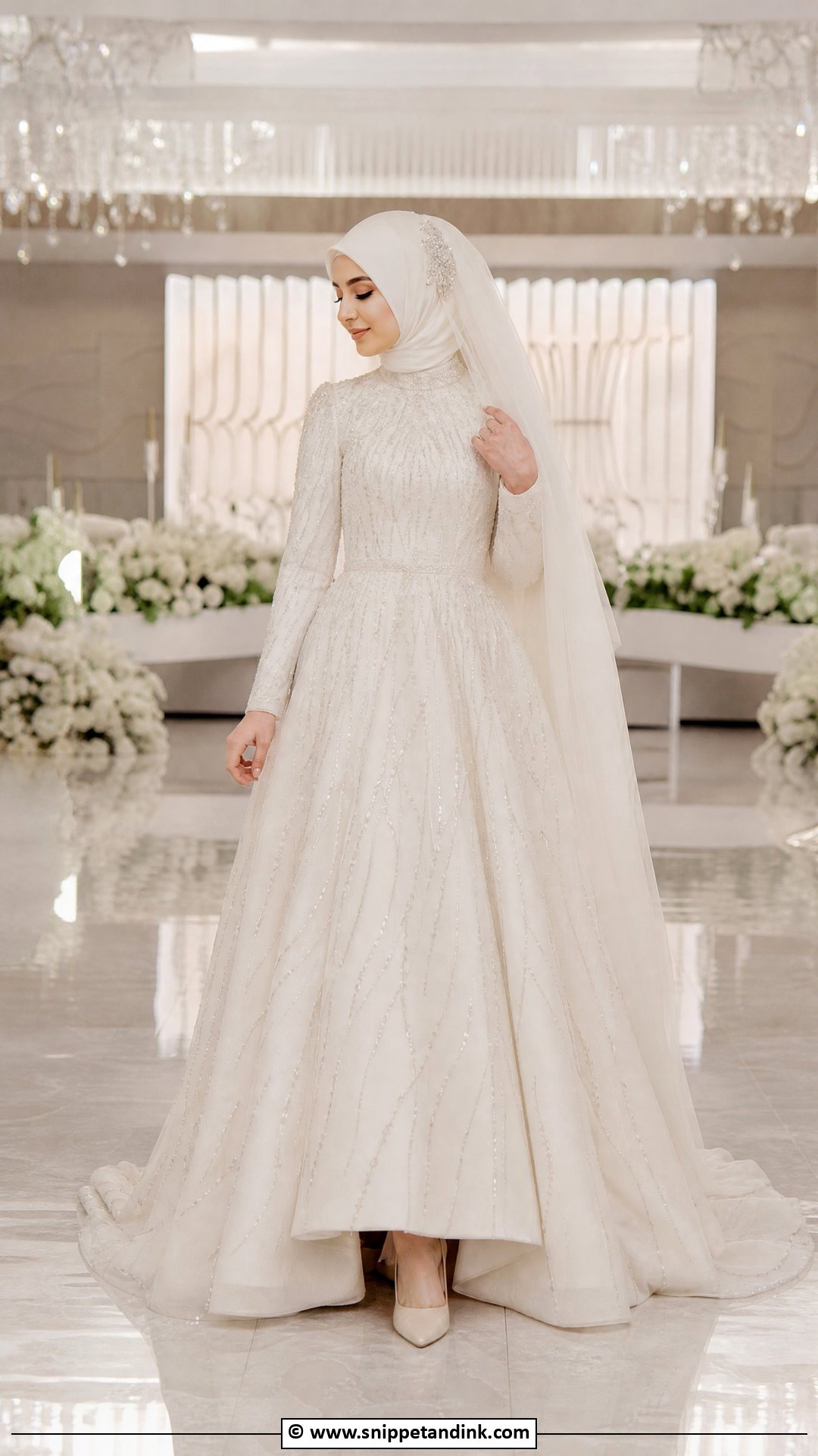 Beaded Hijab Wedding Dress - Snippet and Ink - 35 Hijab Wedding Dresses
