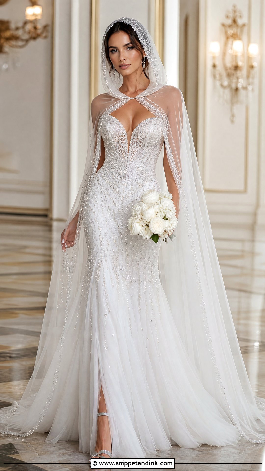 Beaded Hooded Wedding Dress - Snippet and Ink - 20 Wedding Dress with Hood Ideas
