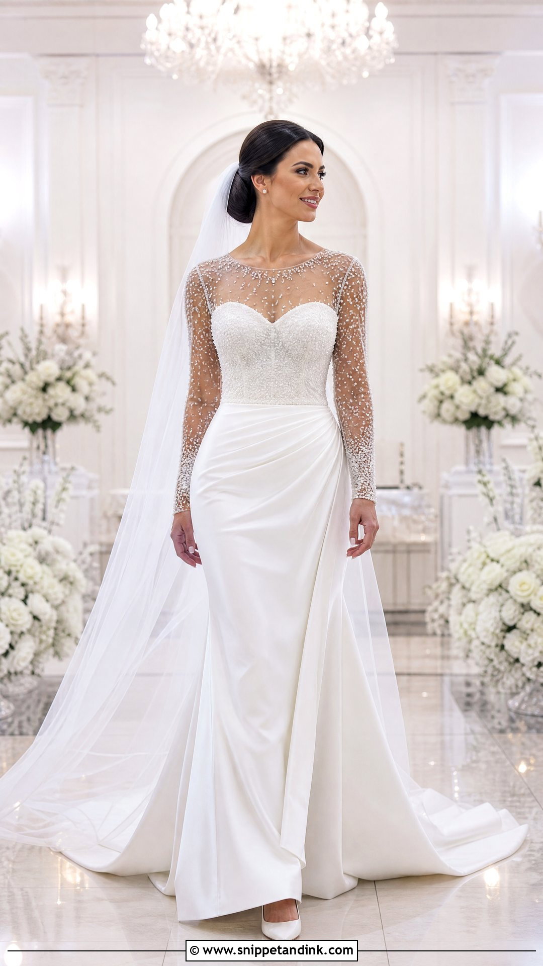 Beaded Illusion Wedding Dress - Snippet and Ink - 20 Illusion Wedding Dress Ideas