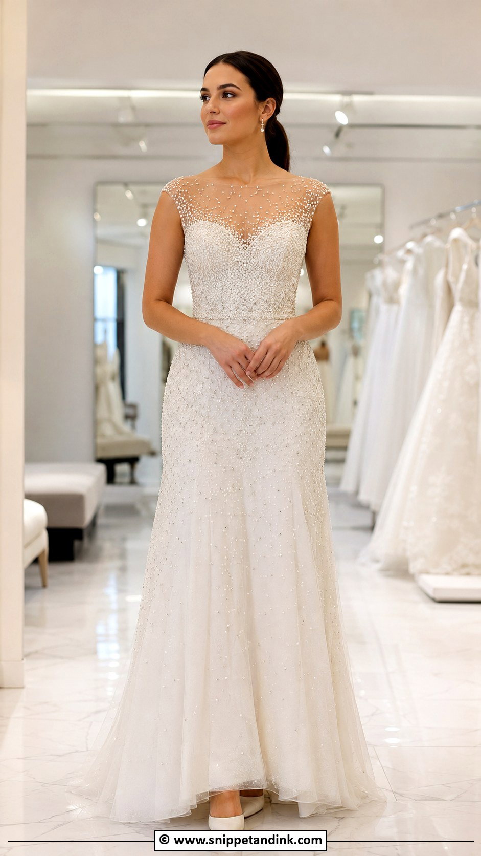 Beaded Illusion Wedding Dress - Snippet and Ink - 30 Beaded Wedding Dress Ideas