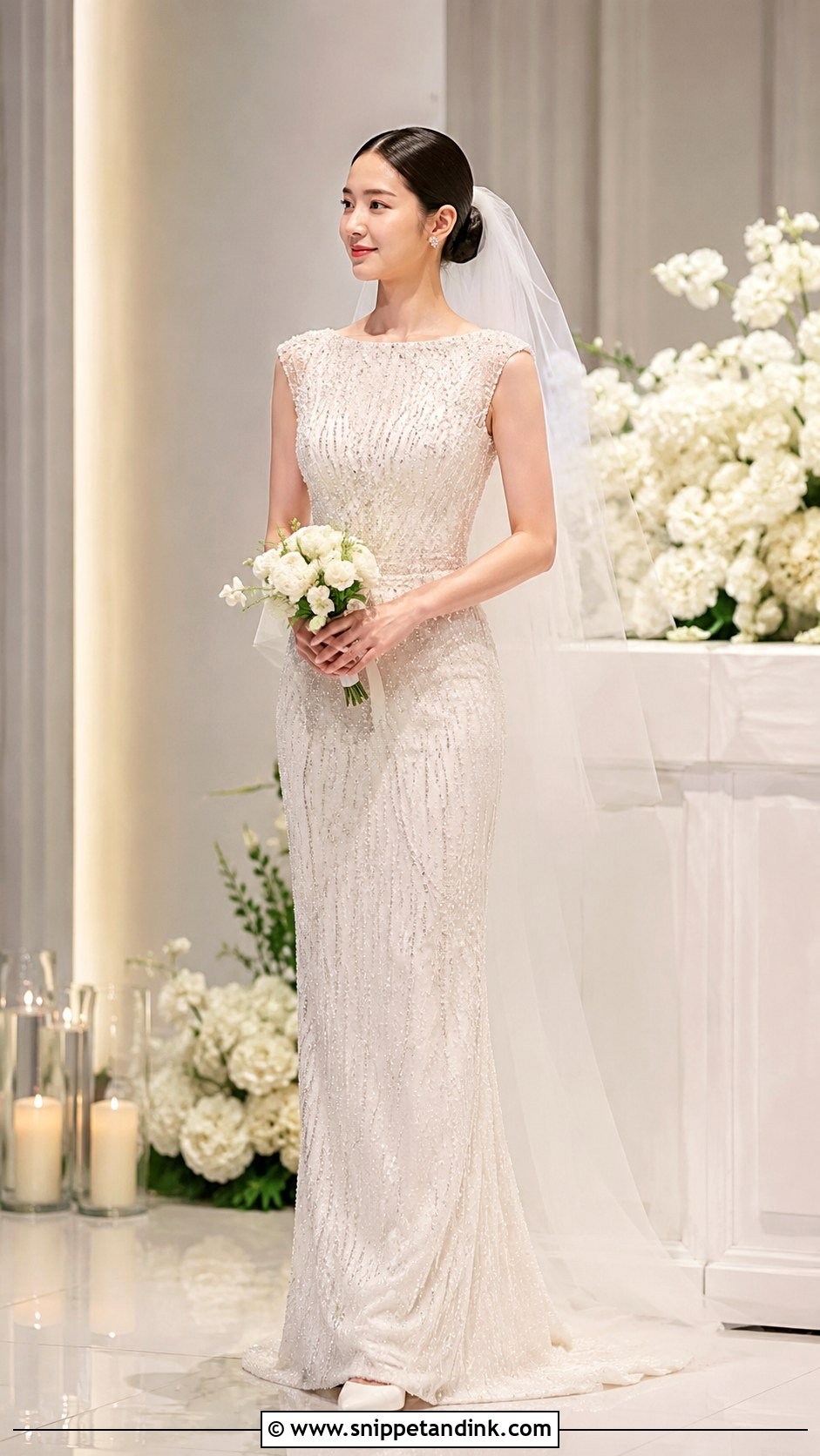 Beaded Kdrama Wedding Dress - Snippet and Ink - 20 Kdrama Wedding Dress Ideas