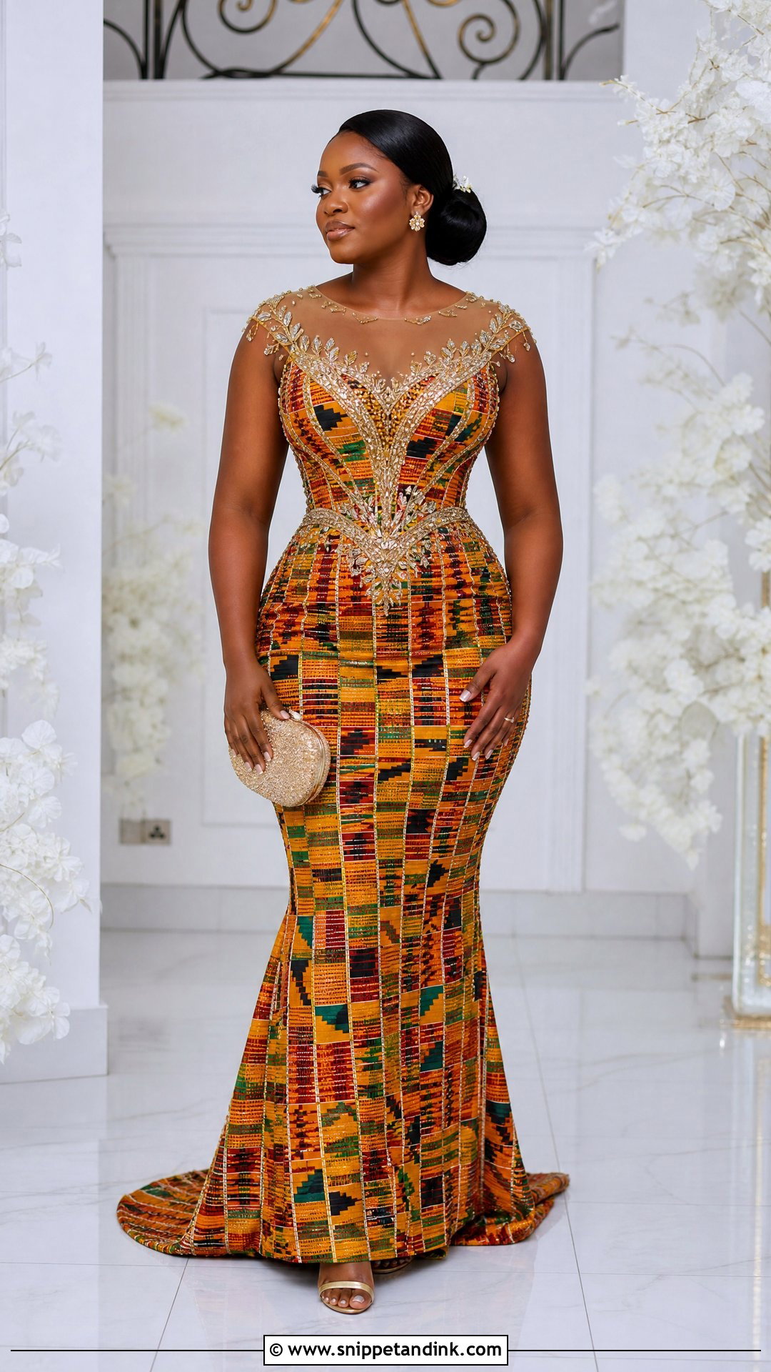 Beaded Kente Ghana Wedding Dress - Snippet and Ink - 25 Ghana Wedding Dress Ideas