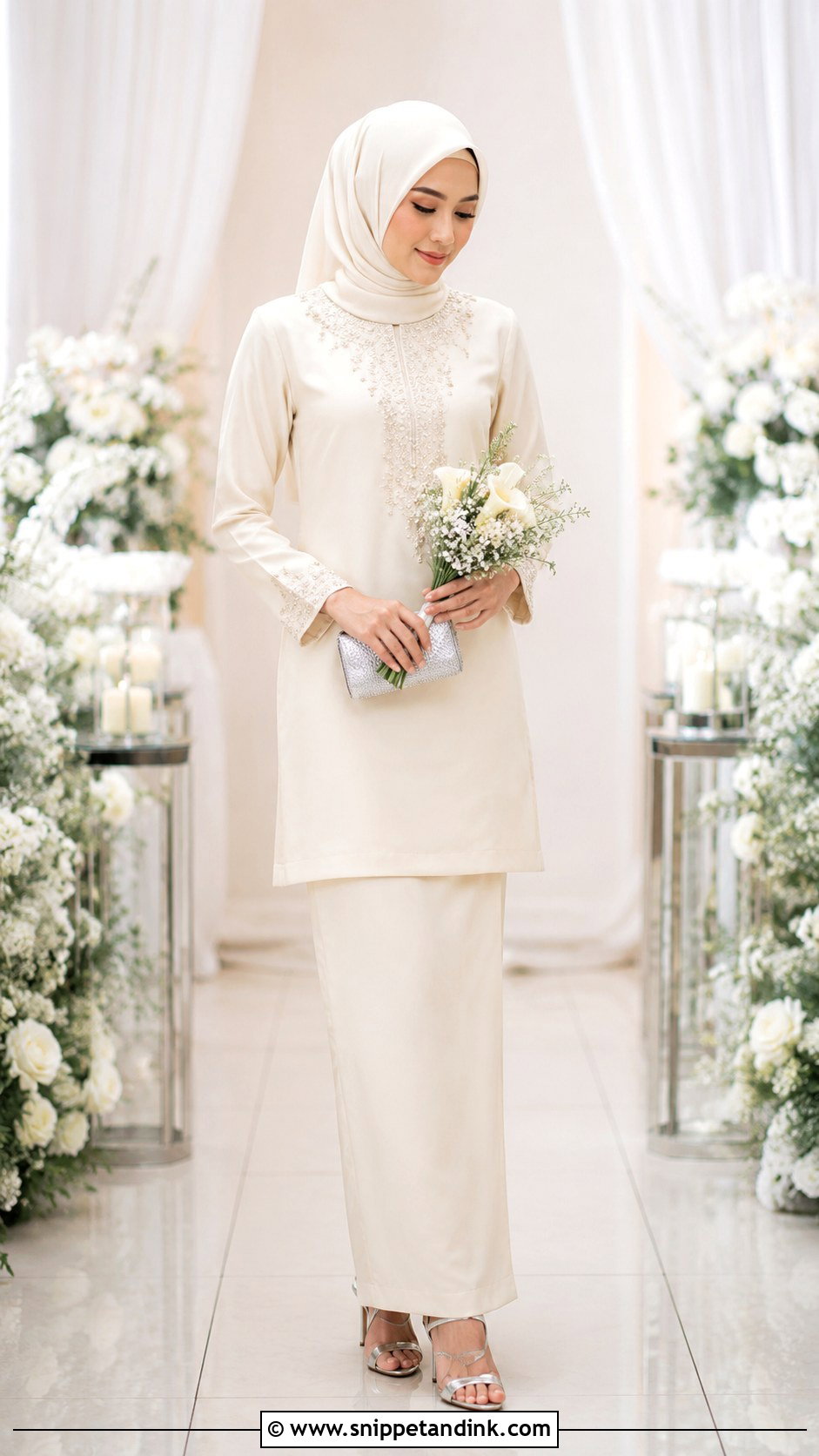 Beaded Kurung Nikah Dress - Snippet and Ink - 25 Malay Nikah Wedding Dress Ideas