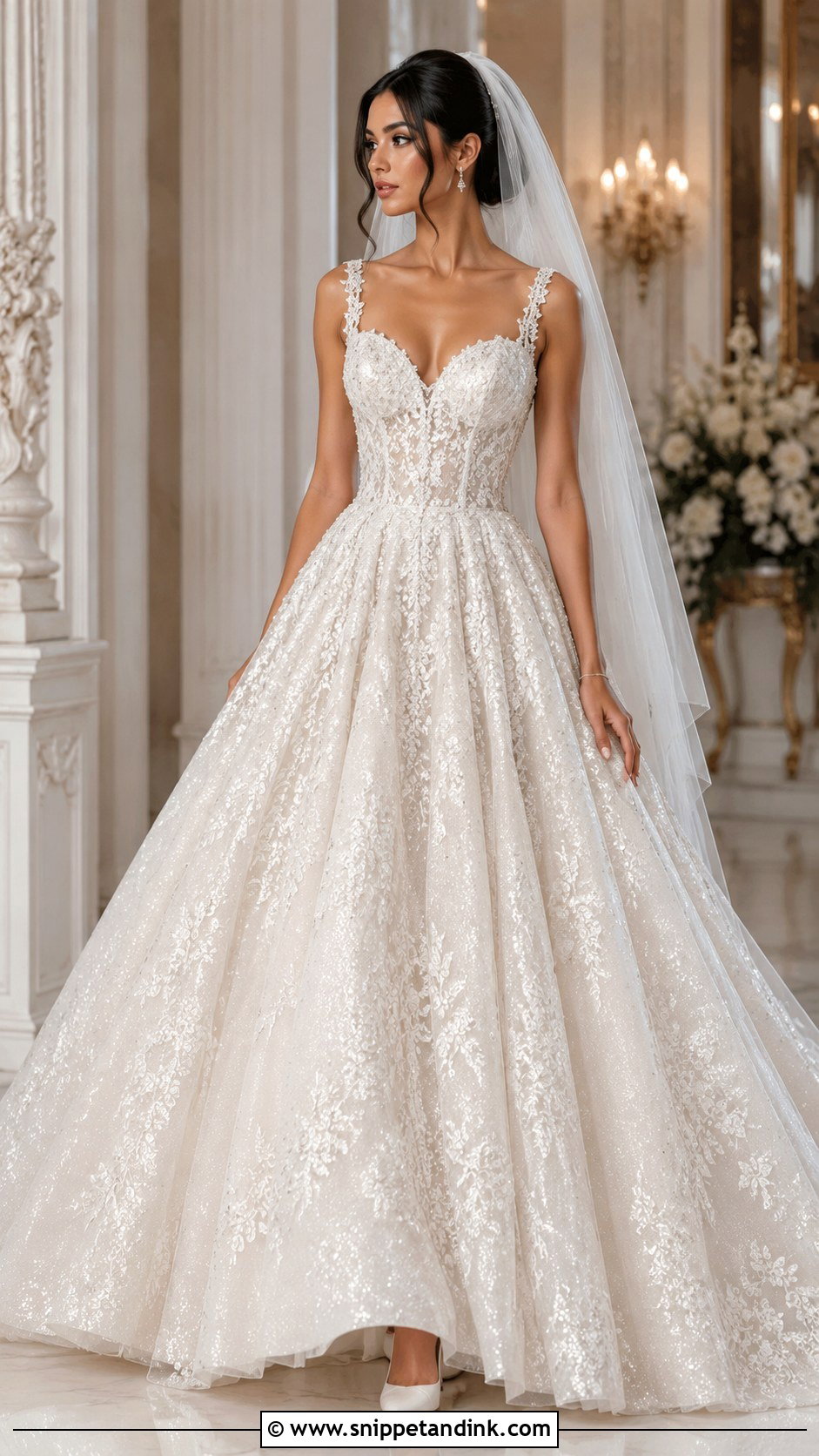 Beaded Lace Ballgown Wedding Dress - Snippet and Ink - 25 Wedding Dresses Lace Ballgown
