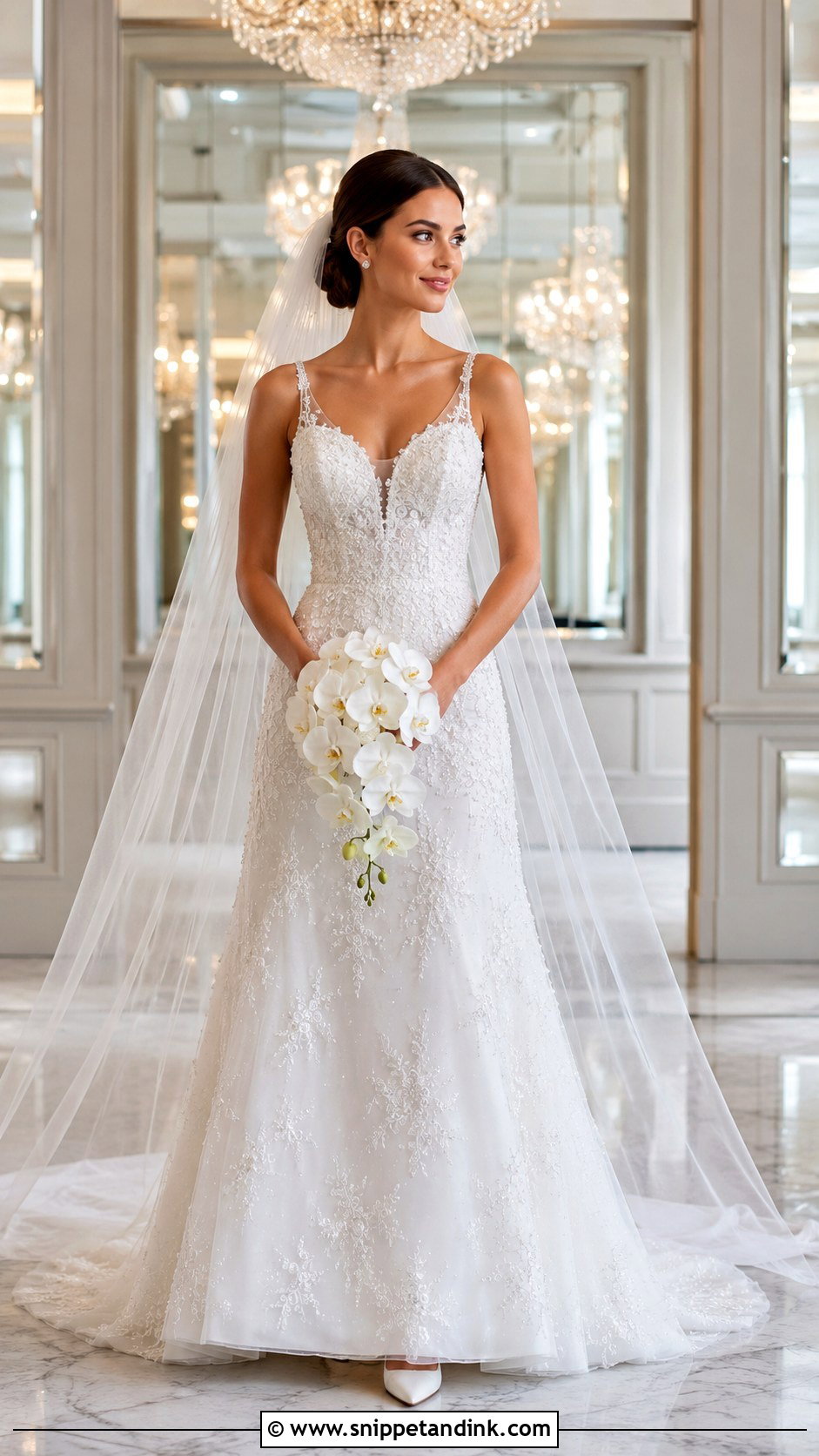 Beaded Lace Overlay Wedding Dress - Snippet and Ink - 20 Lace Overlay Wedding Dress Ideas