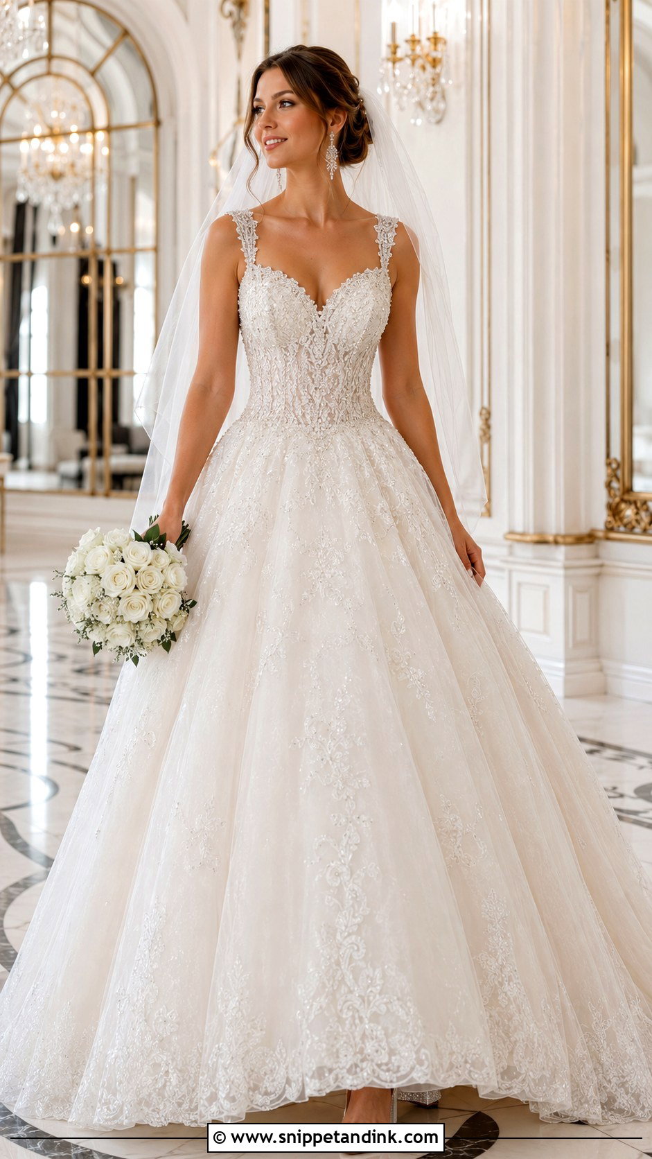 Beaded Lace Princess Wedding Dress - Snippet and Ink - 20 Lace Princess Wedding Dresses