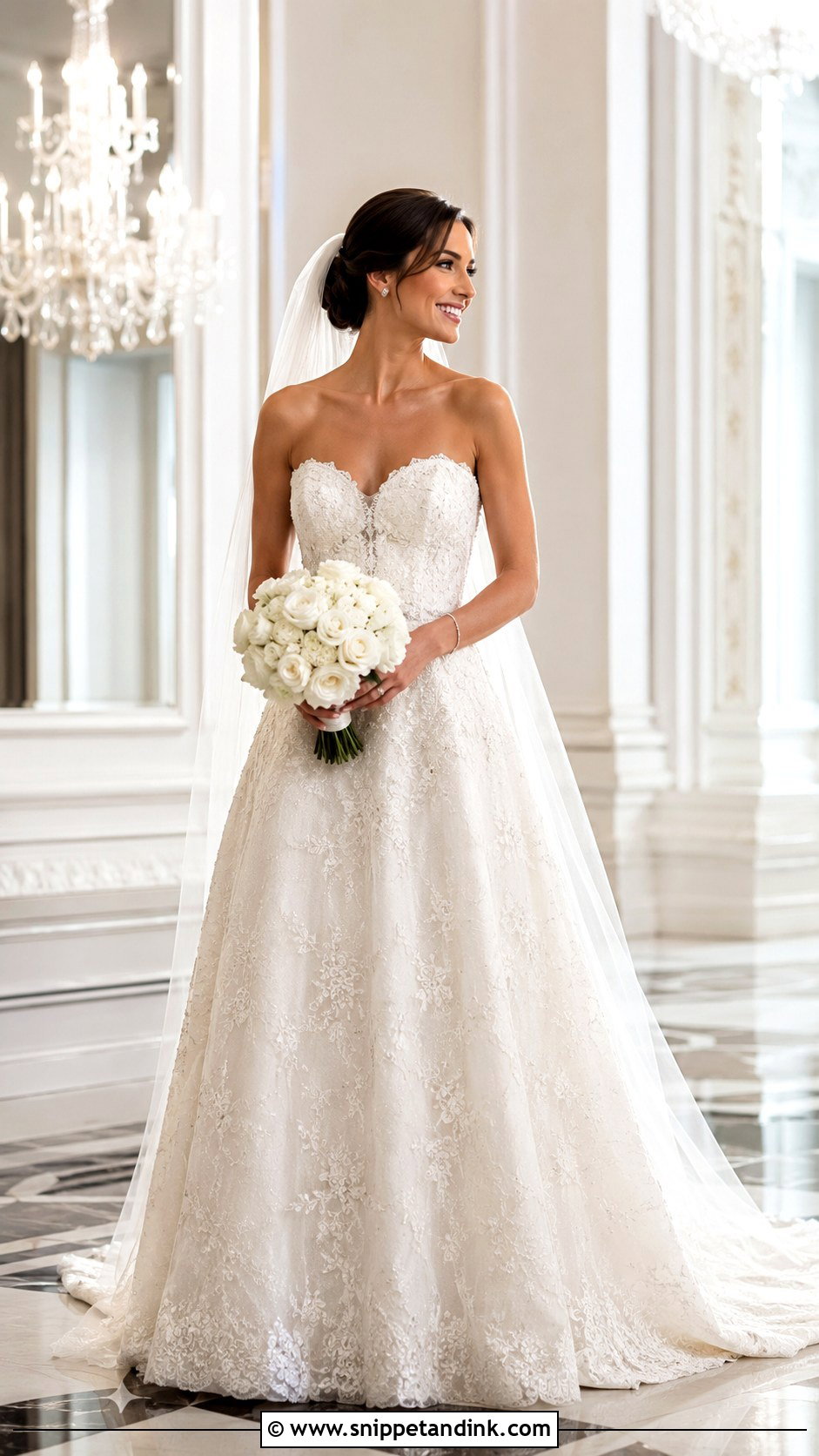 Beaded Lace Sweetheart Wedding Dress - Snippet and Ink - 20 Lace Sweetheart Wedding Dress Ideas