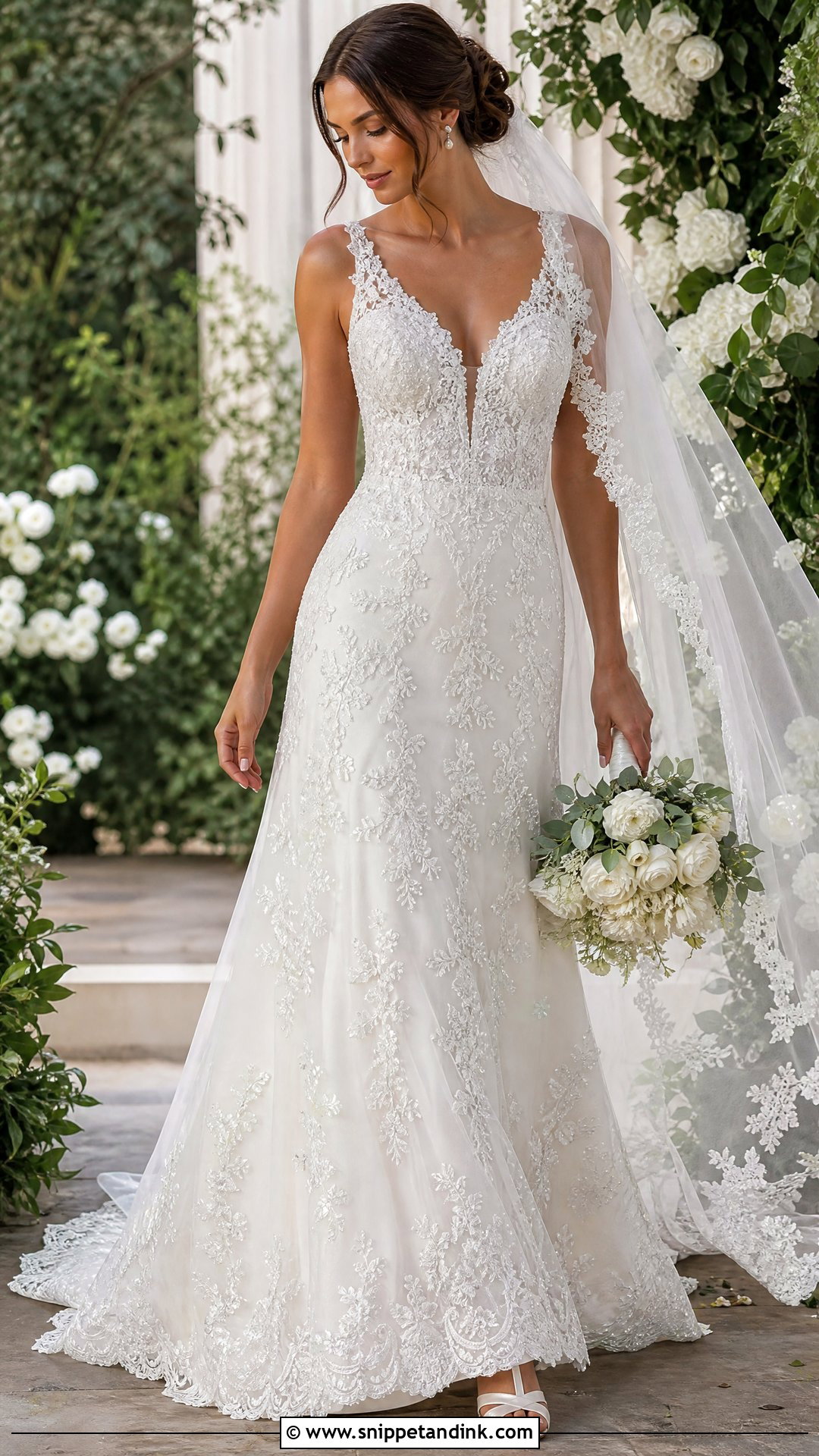 Beaded Lace Wedding Dress - Snippet and Ink - 20 Wedding Dress with Diamonds Ideas
