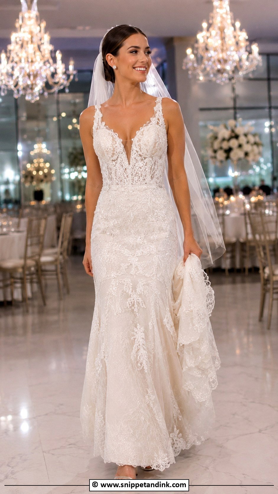 Beaded Lace Wedding Gown - Snippet and Ink - 25 Lace Wedding Gown Ideas