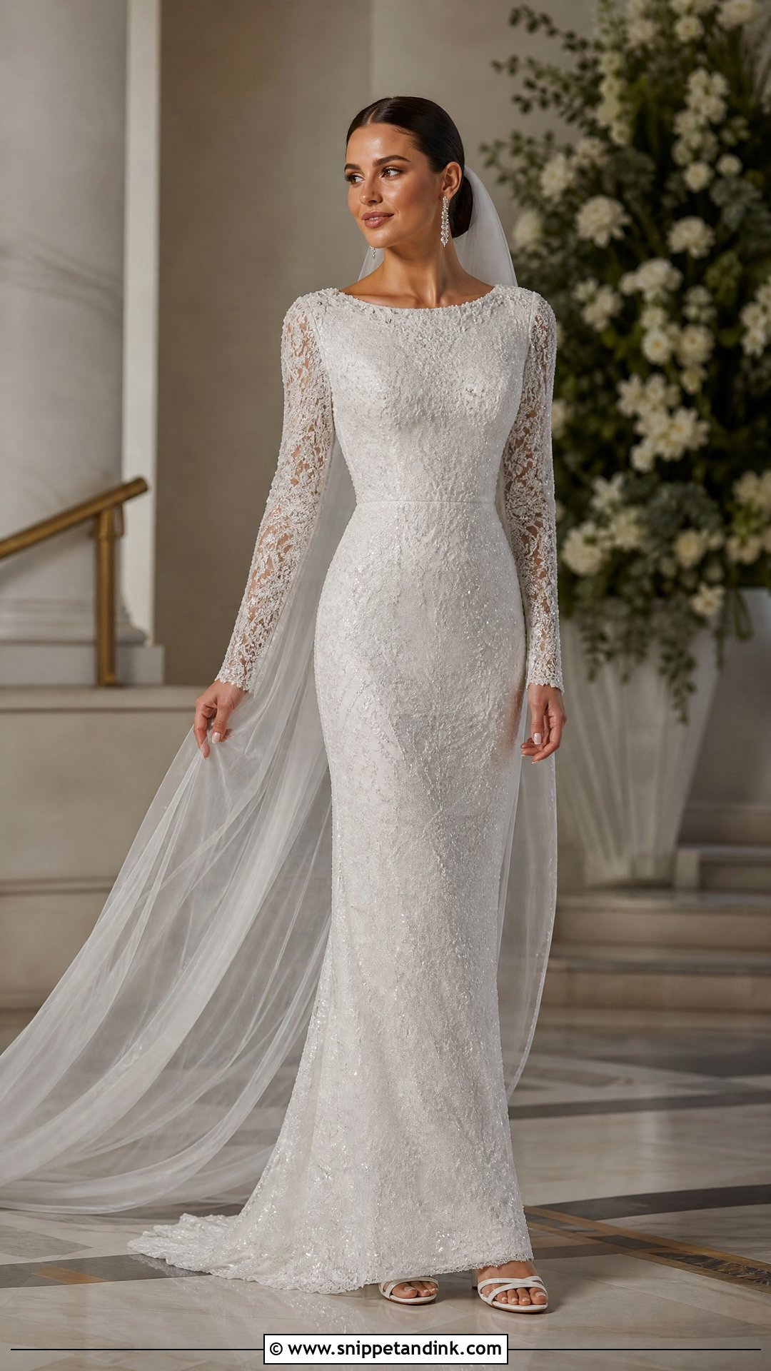 Beaded Long Sleeve Wedding Dress - Snippet and Ink - 25 Romantic Long Sleeve Wedding Dress Ideas