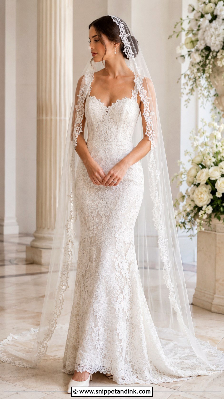 Beaded Mantilla Veil - Snippet and Ink - 25 Beaded Veil Ideas