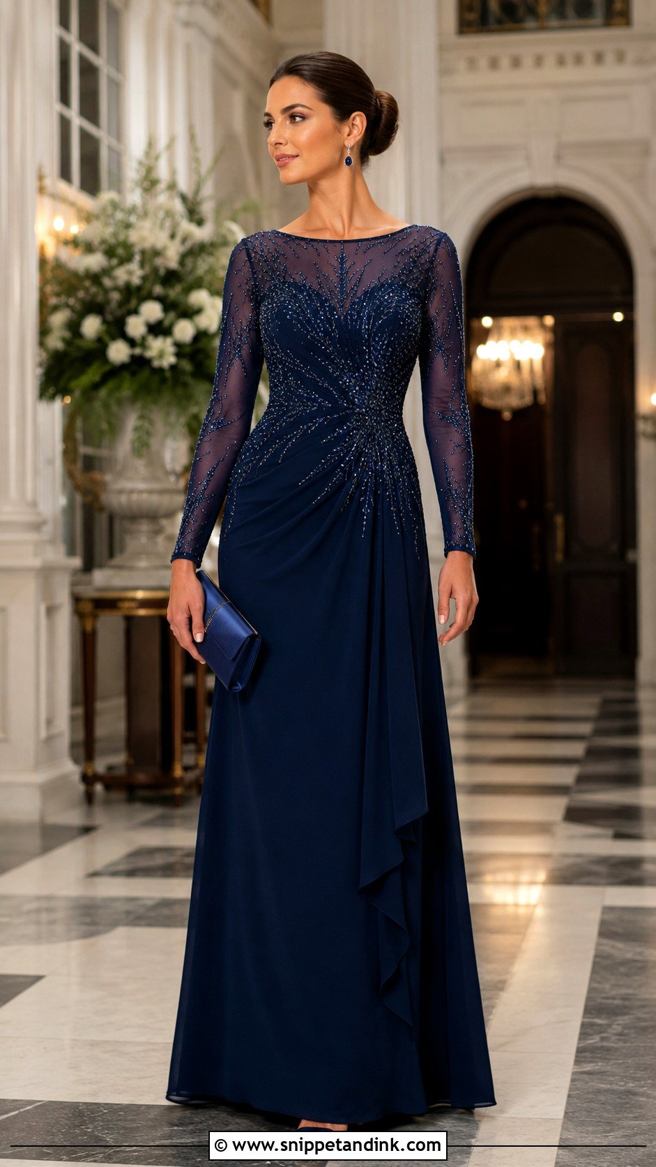 Beaded Marriage Party Gown With Satin Clutch - Snippet and Ink - 20 Marriage Party Dresses for Women