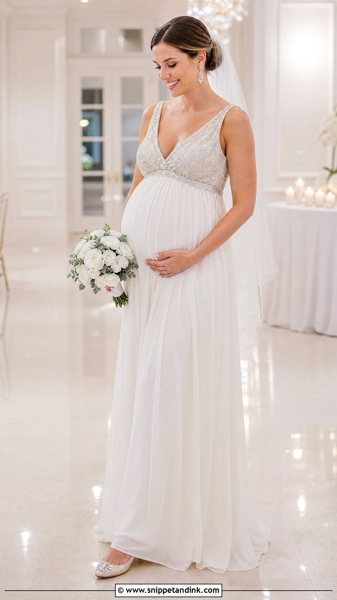 Beaded Maternity Bridal Gown - Snippet and Ink - 25 Maternity Bridal Gowns