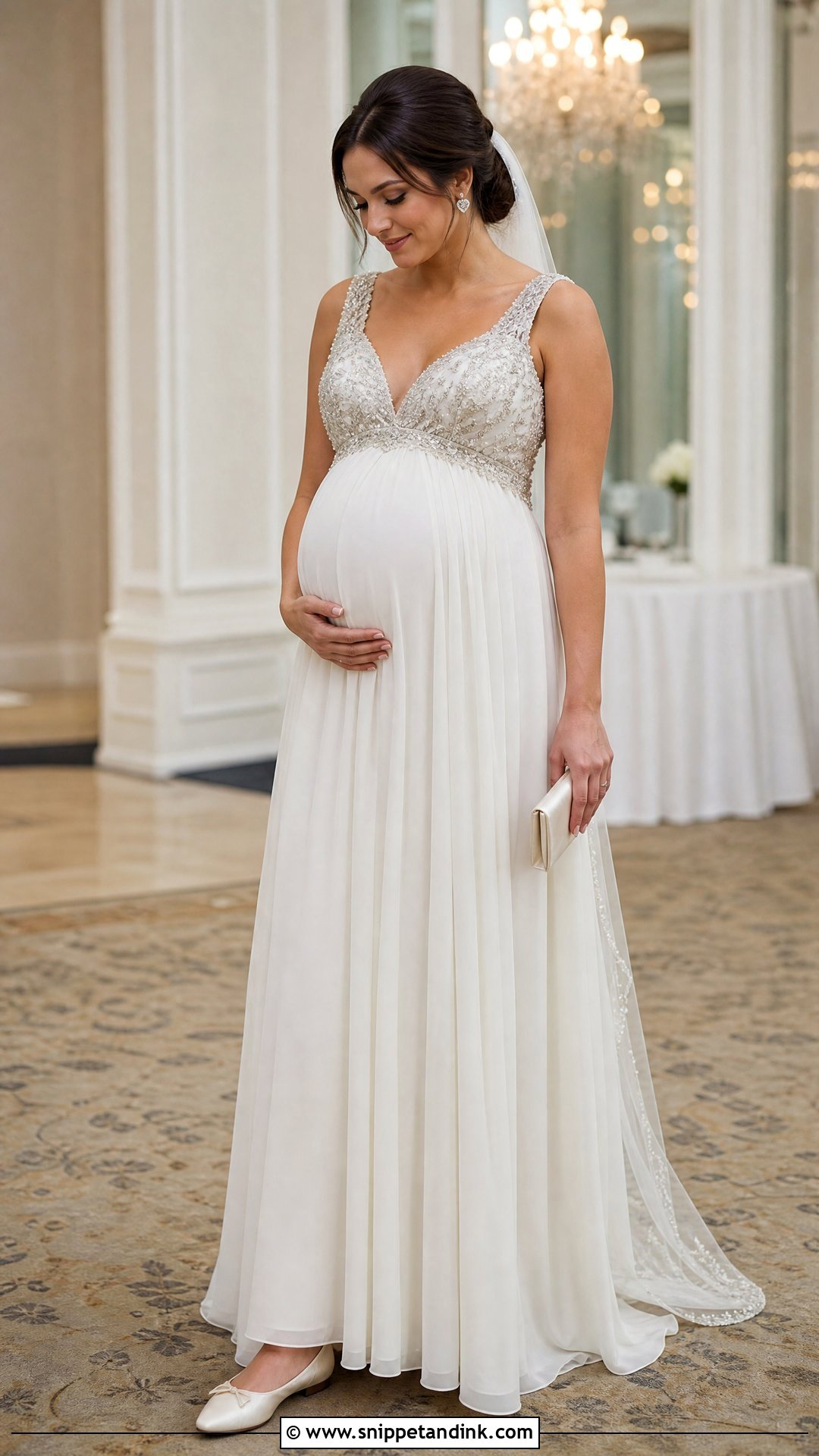 Beaded Maternity Wedding Gown - Snippet and Ink - 20 Wedding Gown for Pregnant Brides Ideas