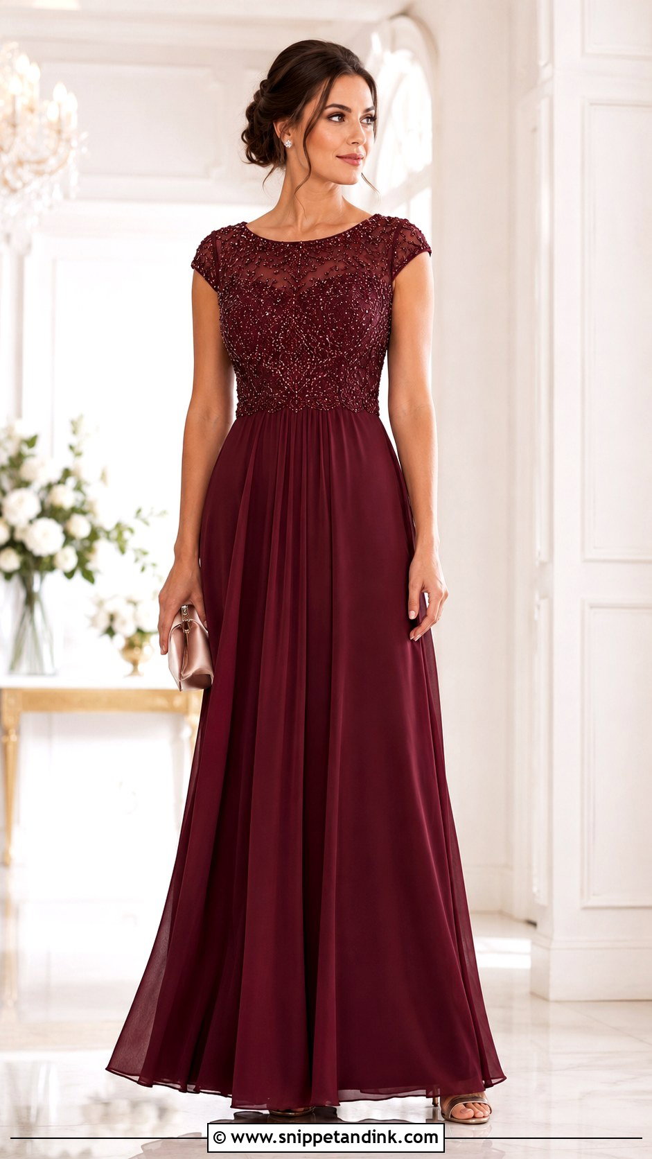 Beaded Matron of Honor Gown - Snippet and Ink - 20 Matron of Honor Ideas