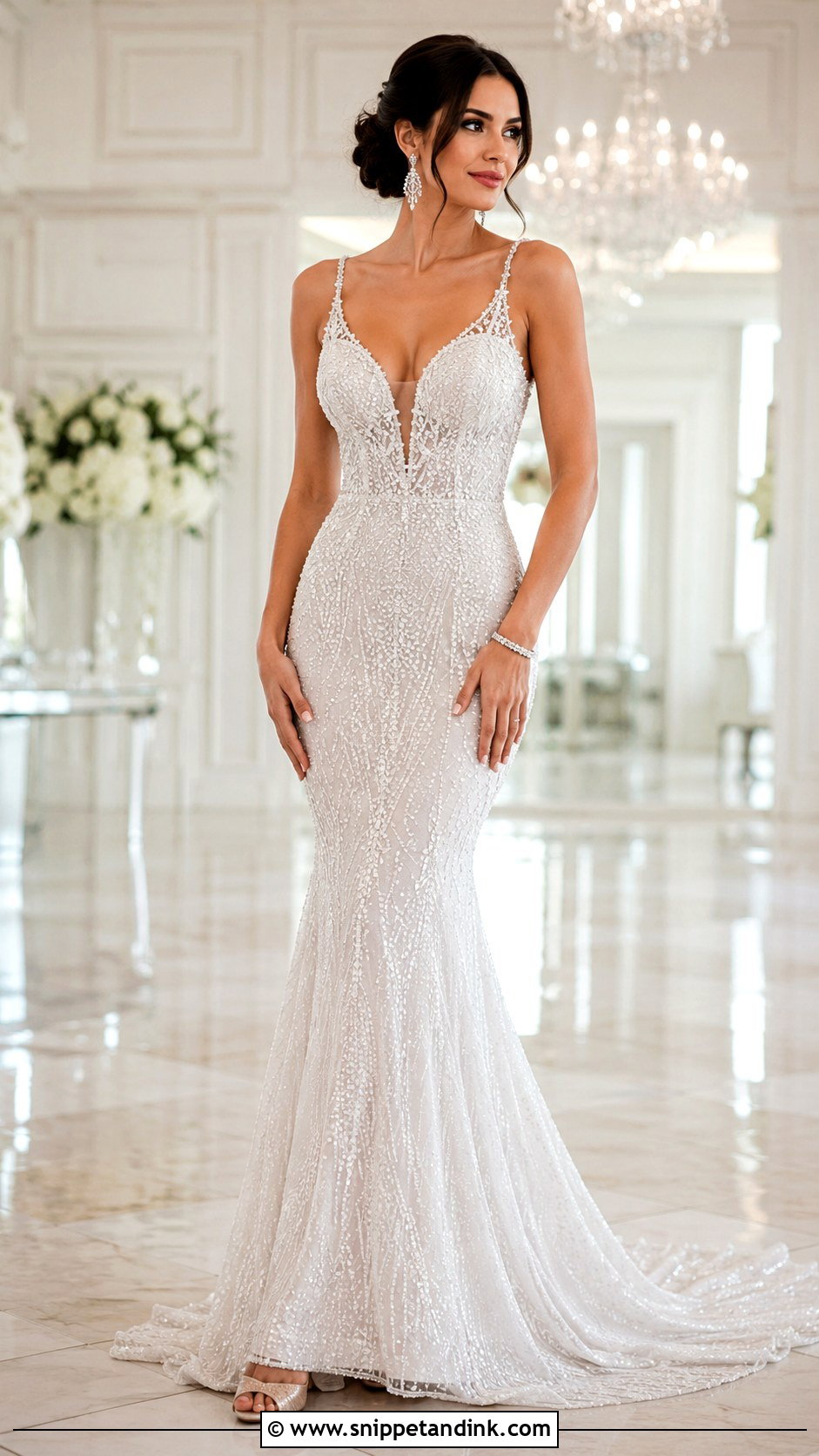 Beaded Mermaid Bridal Dress - Snippet and Ink - 25 Mermaid Bridal Dress Ideas