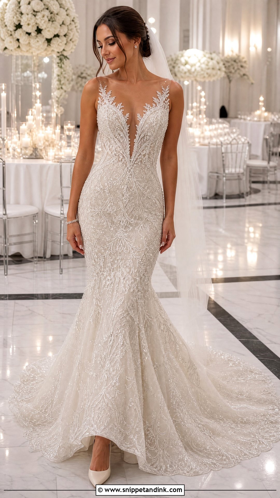 Beaded Mermaid Tail Wedding Dress - Snippet and Ink - 20 Mermaid Tail Wedding Dress Ideas