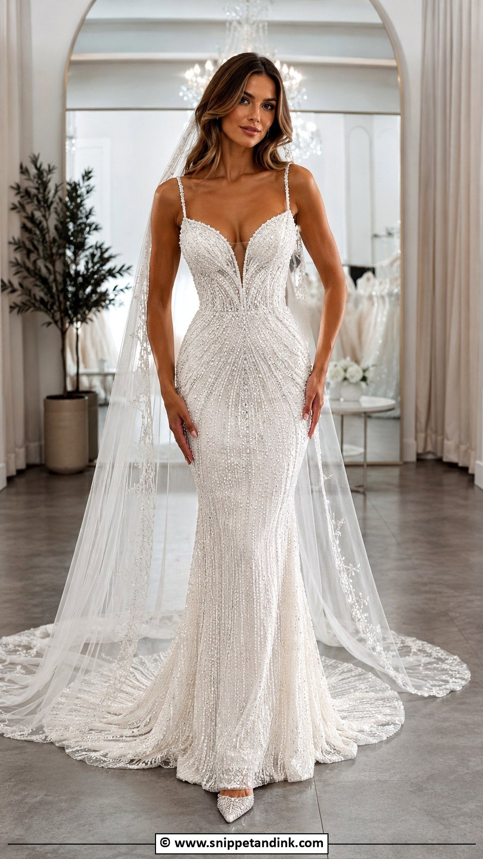 Beaded Mermaid Wedding Dress - Snippet and Ink - 30 Beaded Wedding Dress Ideas