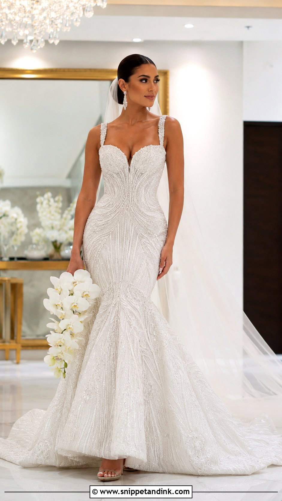 Beaded Mermaid Wedding Dress - Snippet and Ink - 20 Majestic Wedding Dresses