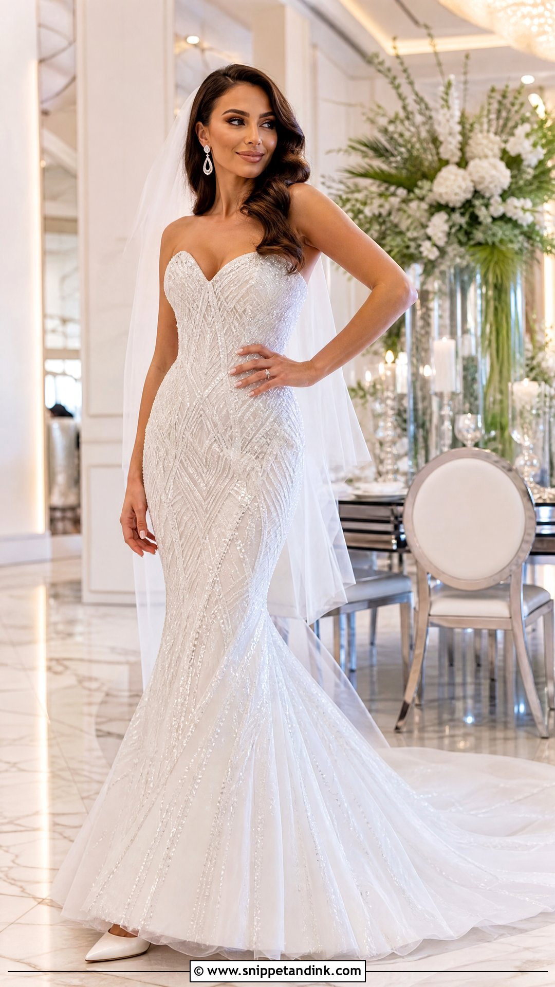 Beaded Mermaid Wedding Dress - Snippet and Ink - 20 Mermaid Cut Wedding Dress Ideas